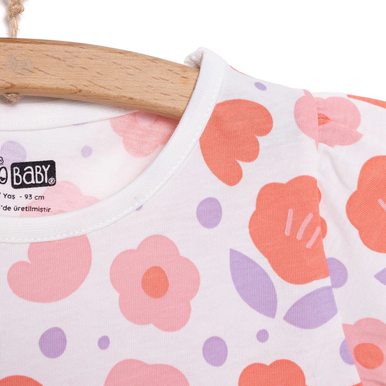 HelloBaby Basic Girl Flower Patterned Tshirt - Ecru - ebebek - Black Friday