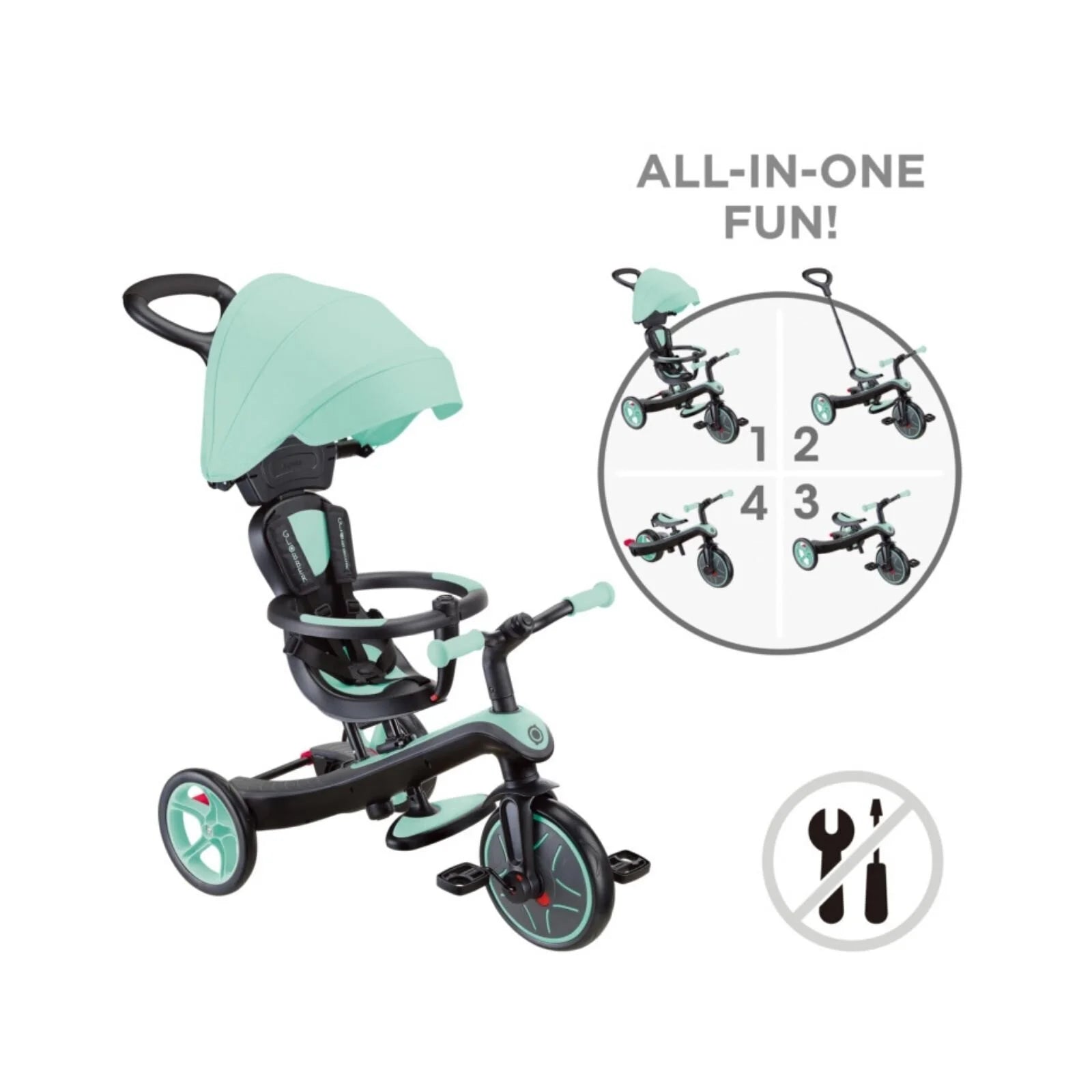 Globber Explorer Trike 4 in 1 - Mint - ebebek - Black Friday