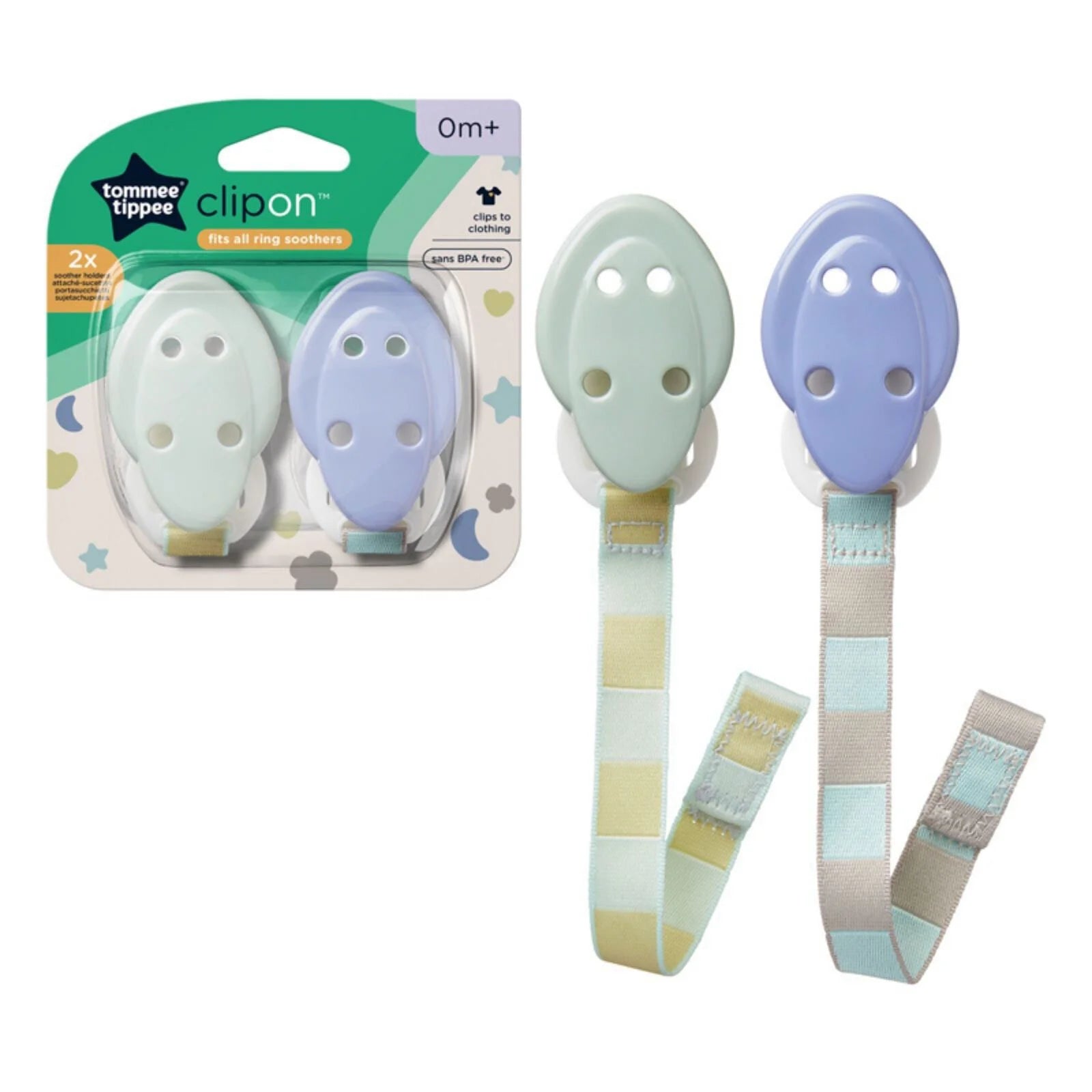 Tommee Tippee Soother Strap 0+ months Pack of 2 - ebebek - Black Friday