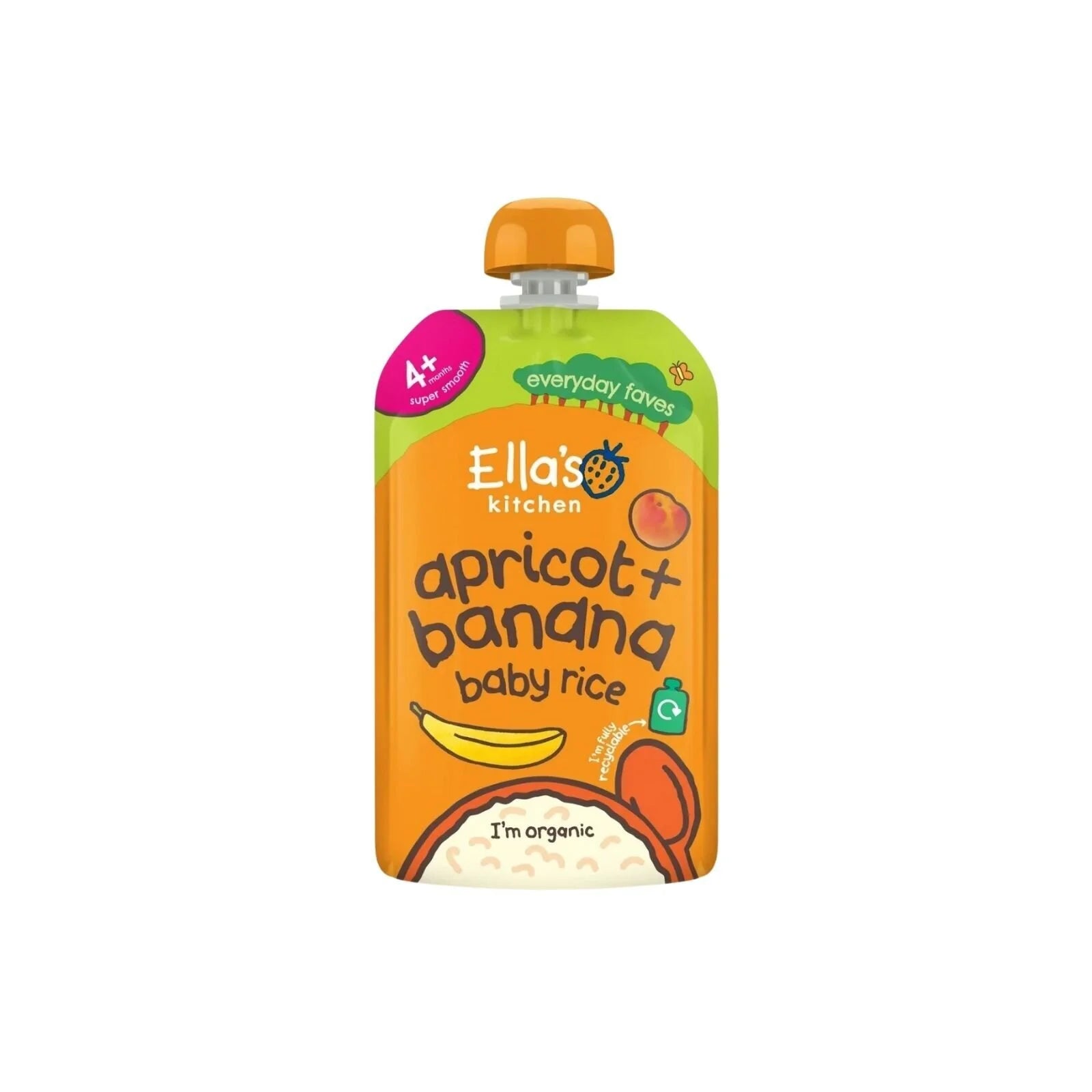 Ella's Kitchen Organic Apricot & Banana Baby Rice Baby Food Pouch 4+ months 120g - ebebek - Black Friday