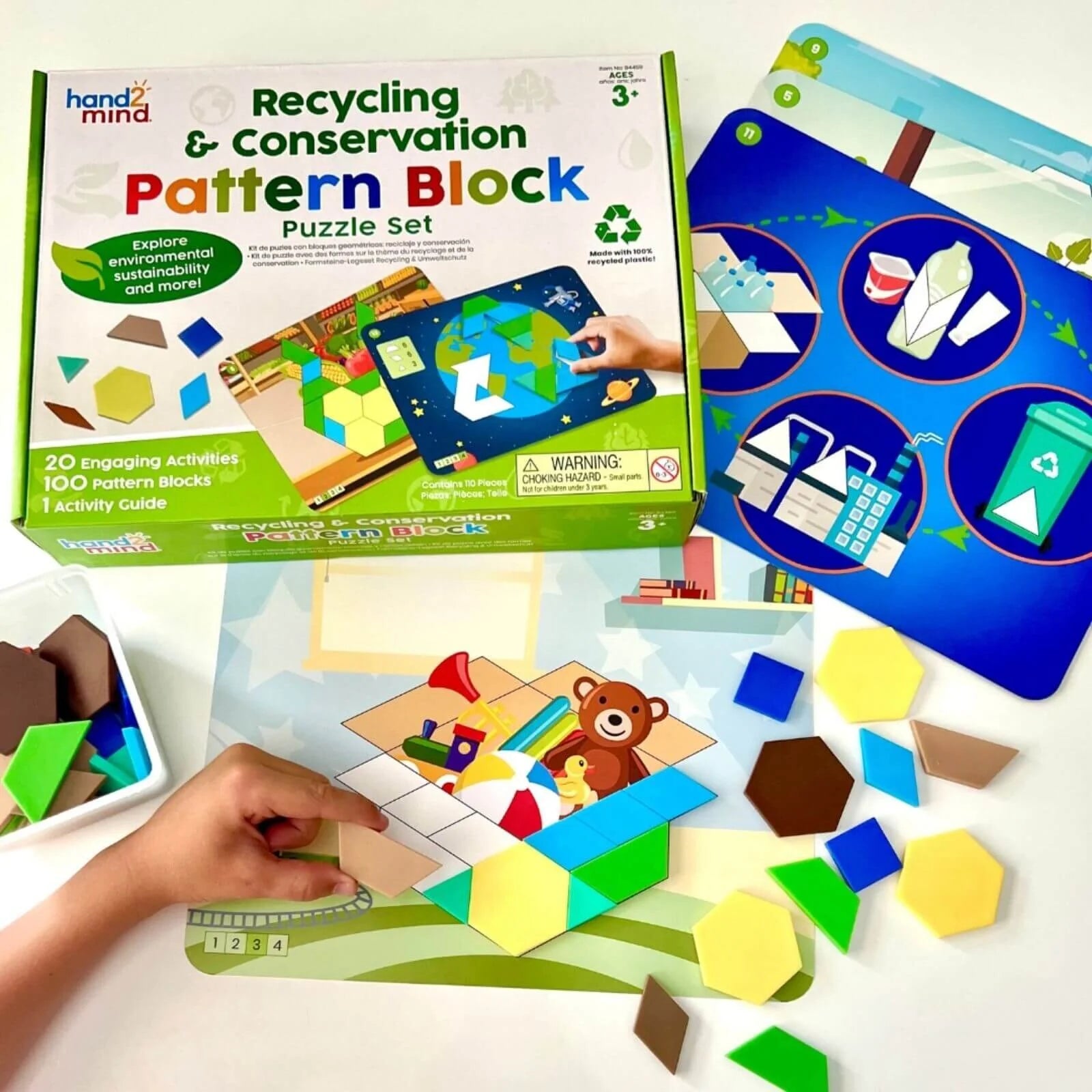 hand2Mind Recycling & Conservation Pattern Block Puzzle Set - ebebek - Black Friday