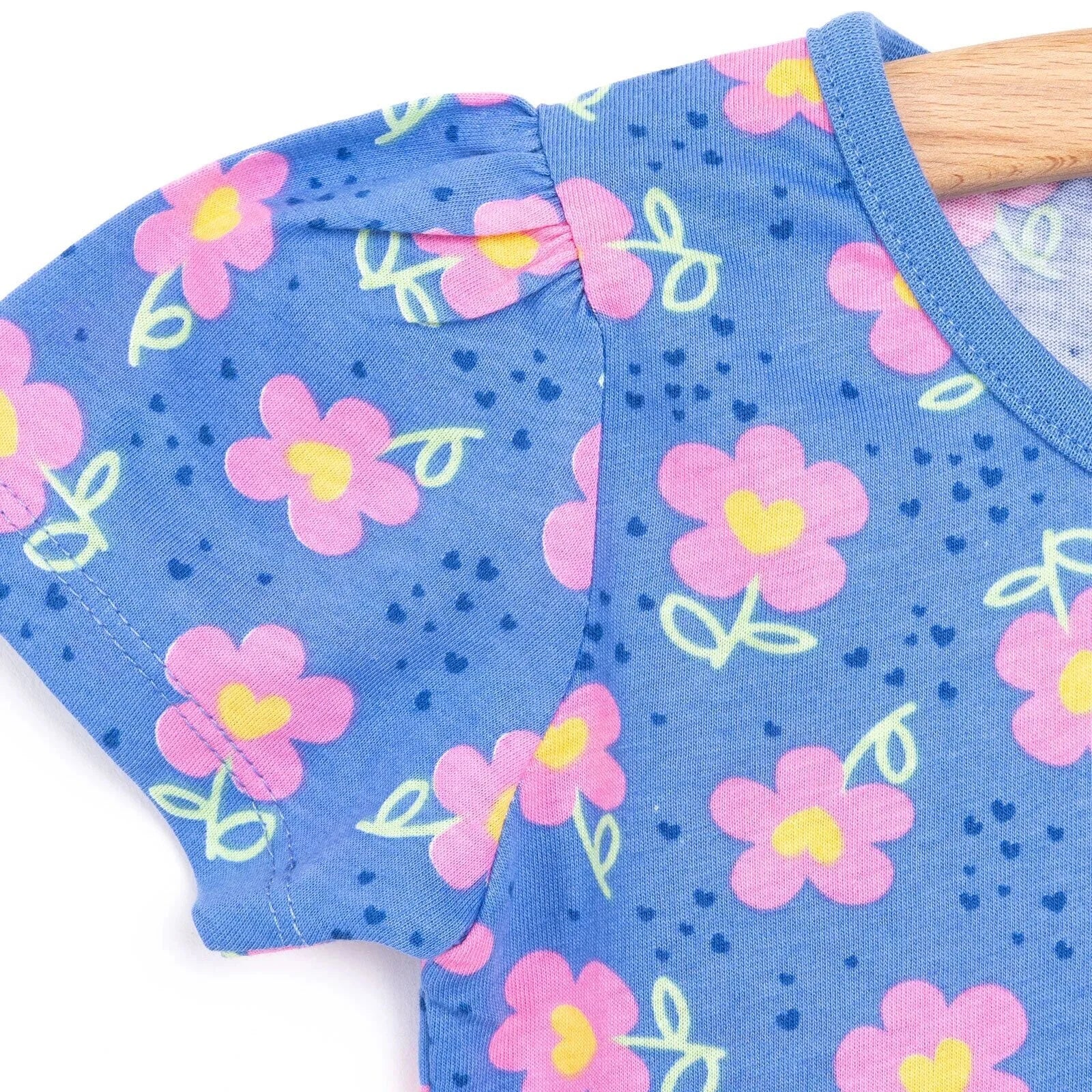 HelloBaby Baby Girl Basic Pink Daisy Printed Tshirt - Blue - ebebek - Black Friday