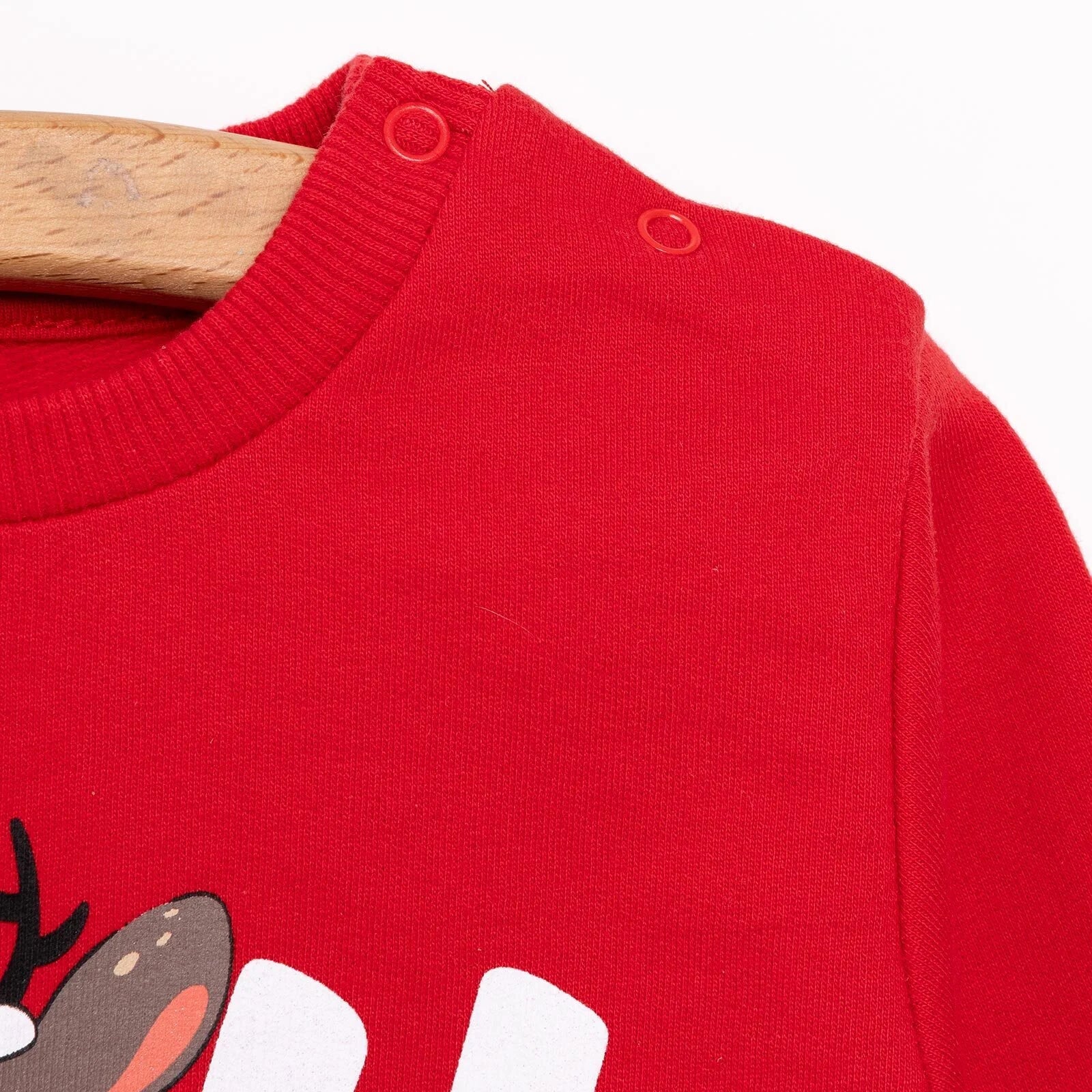 HelloBaby Christmas Baby Girl Low Raised Deer Printed Sweatshirt - Red - ebebek - Black Friday