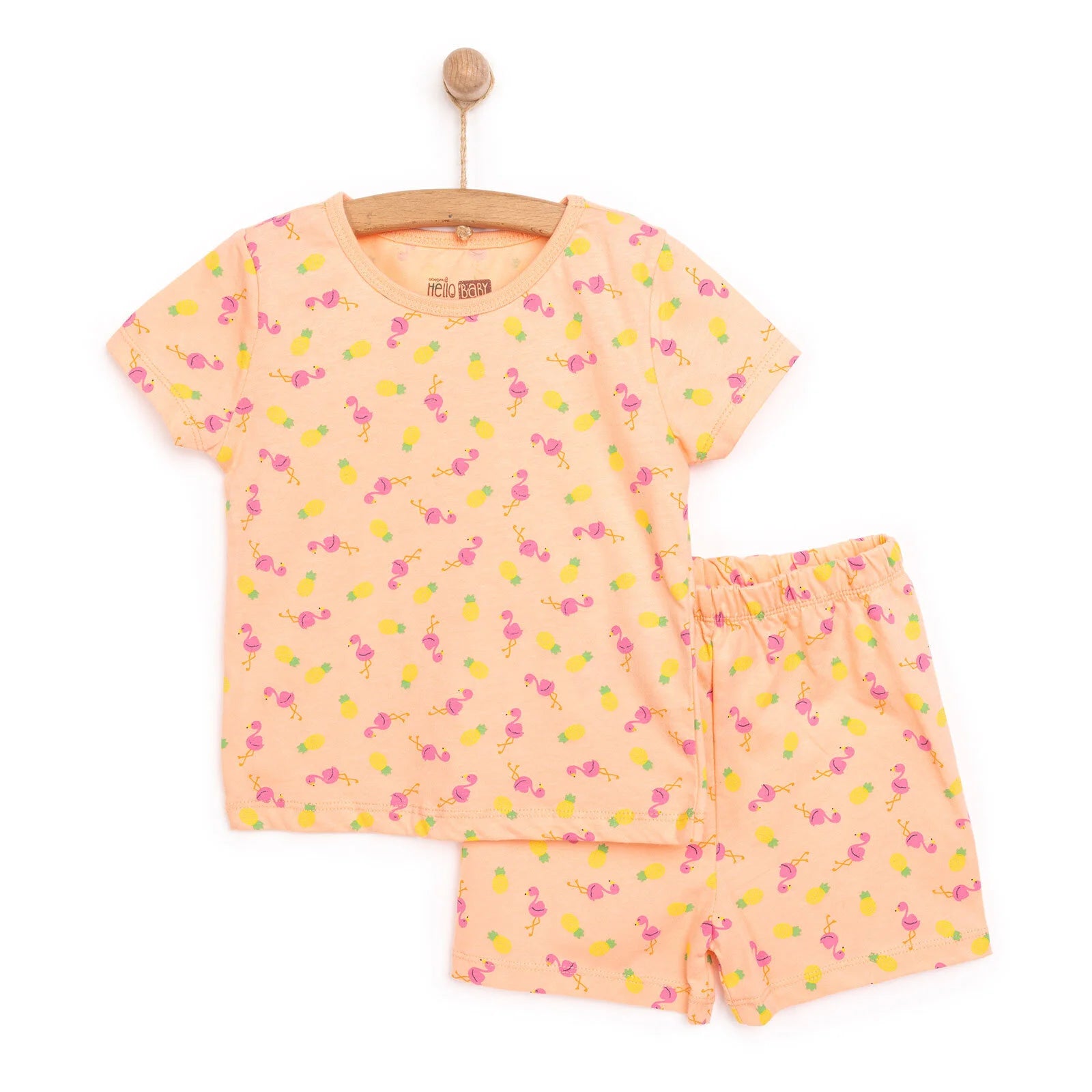 HelloBaby Baby Girl Short Sleeve Pyjamas Set - Orange - ebebek - Black Friday