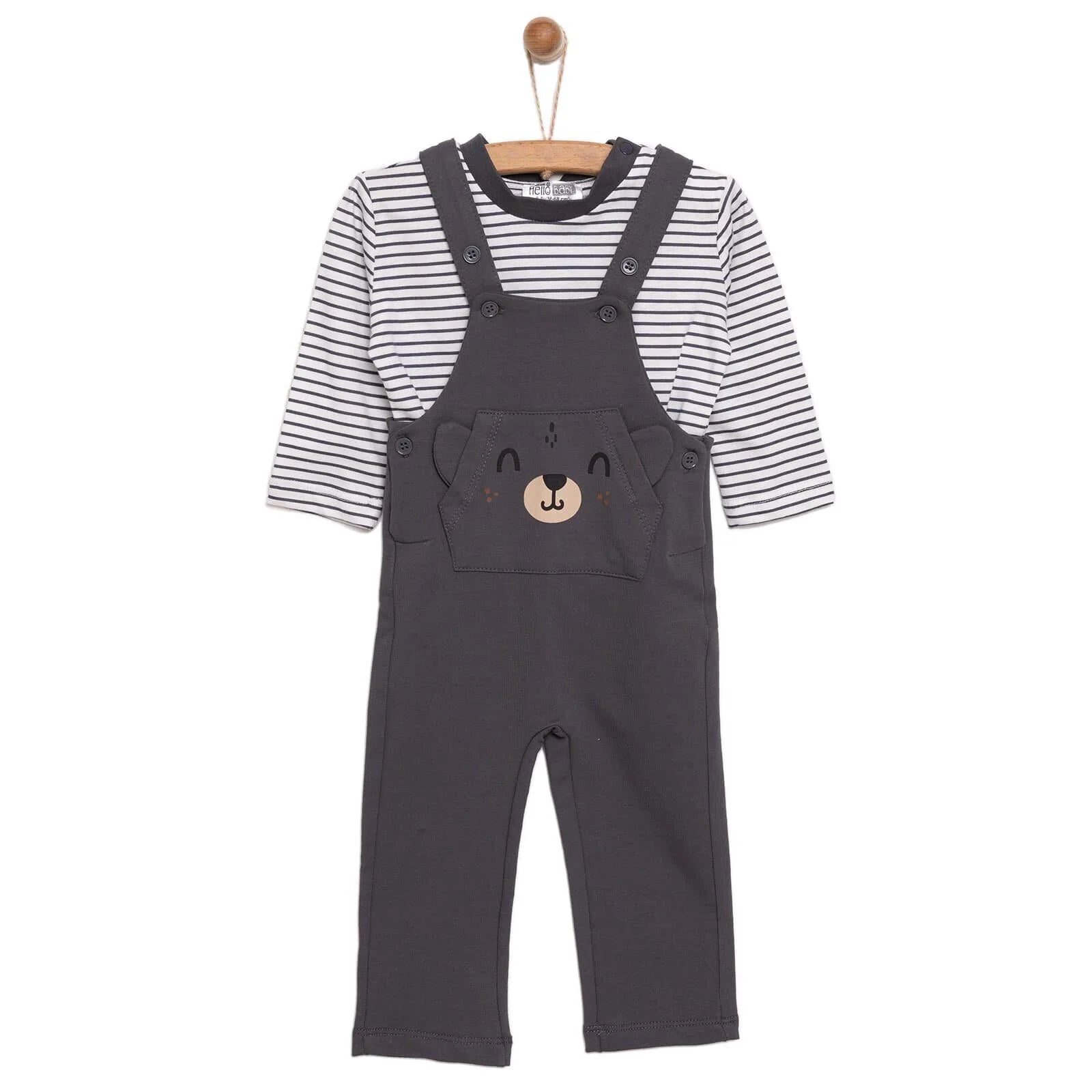 HelloBaby Dungaree - Sweatshirt - Dark Grey - ebebek - Black Friday