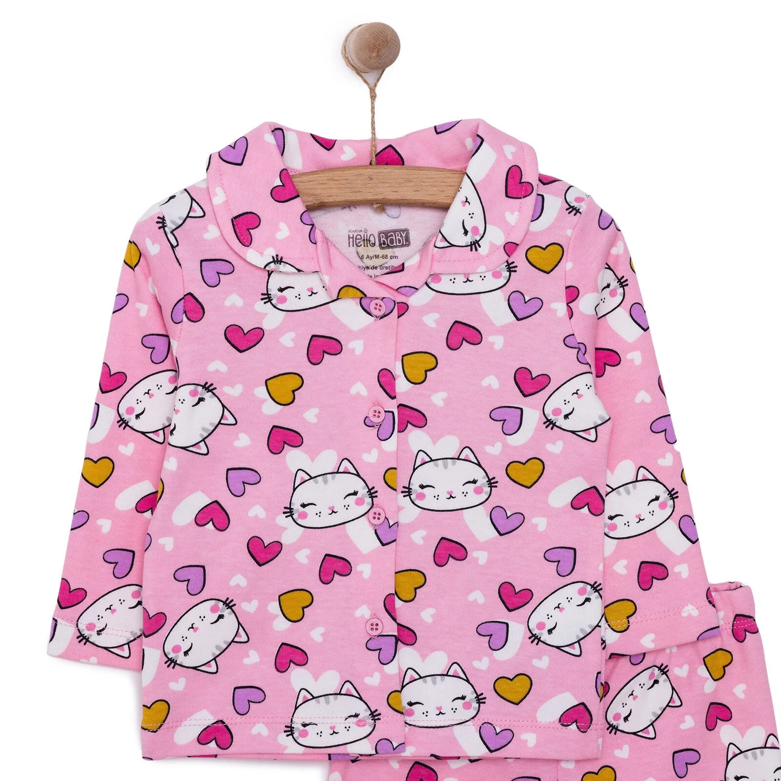 HelloBaby Girl Long Sleeve Pyjamas Set - Pink - ebebek - Black Friday