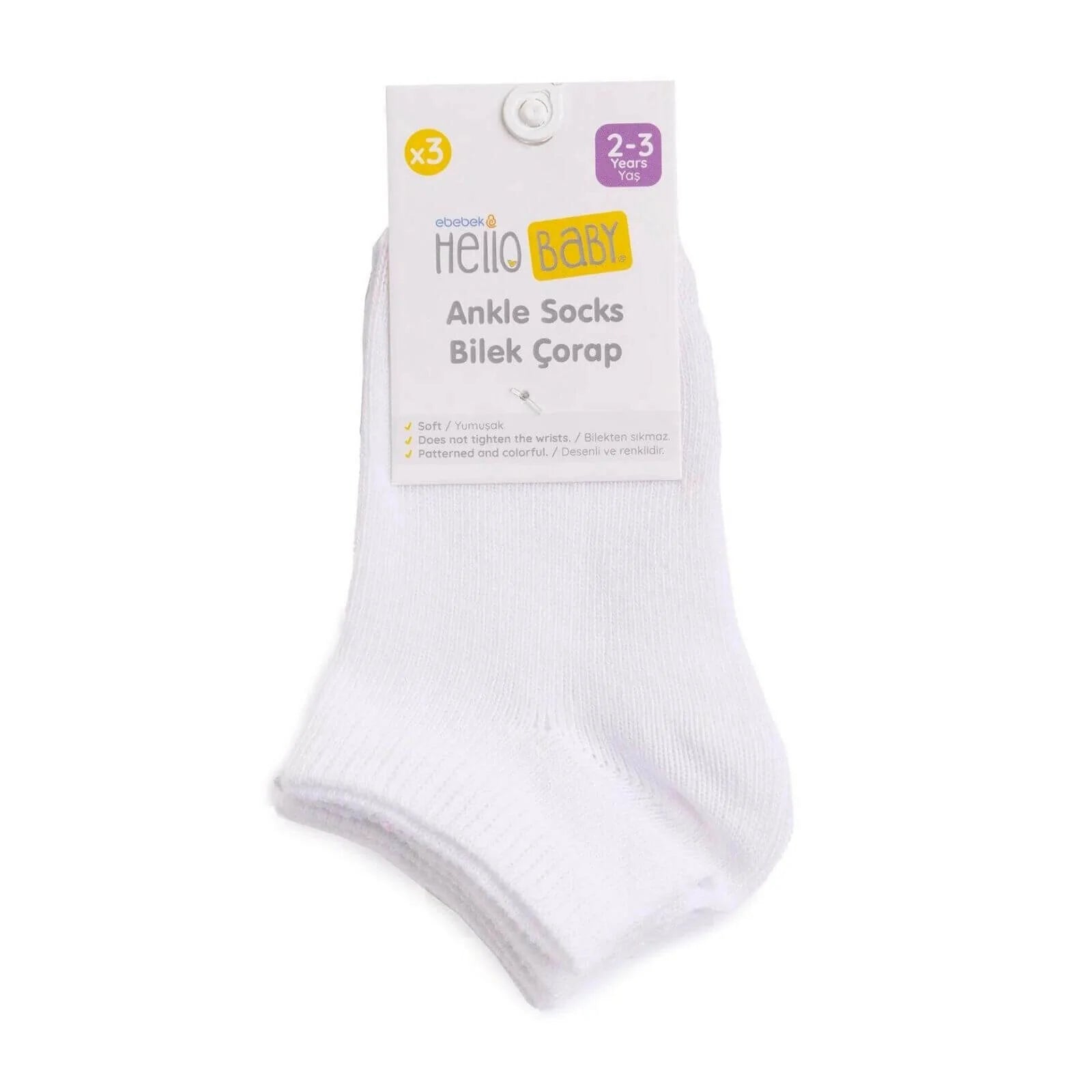 HelloBaby Socks Pack of 3 - White - ebebek - Black Friday