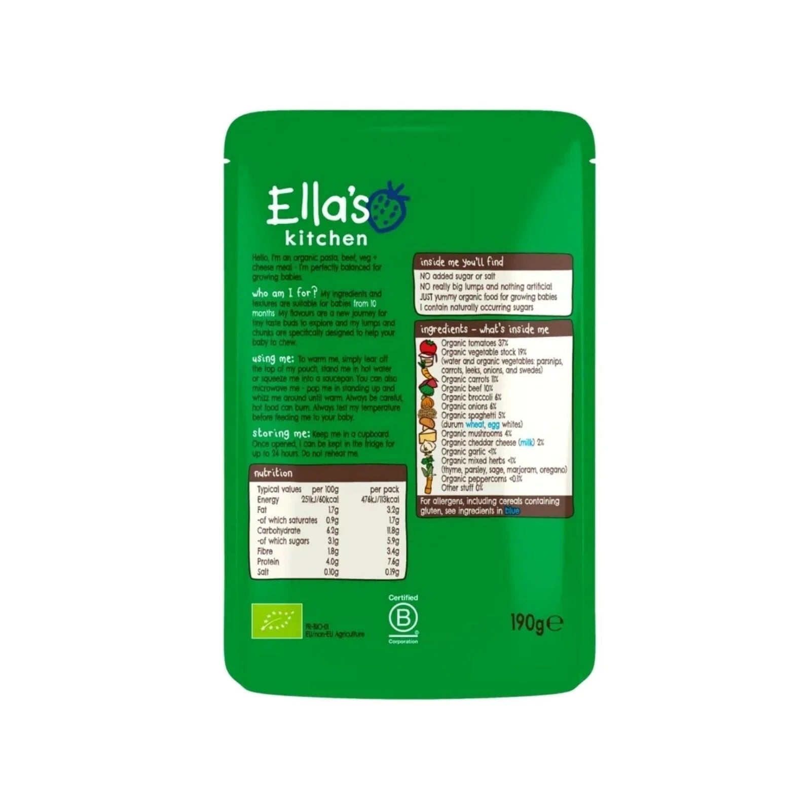 Ella's Kitchen Spaghetti Bolognese with Cheese 10+ months 190g - ebebek - Black Friday