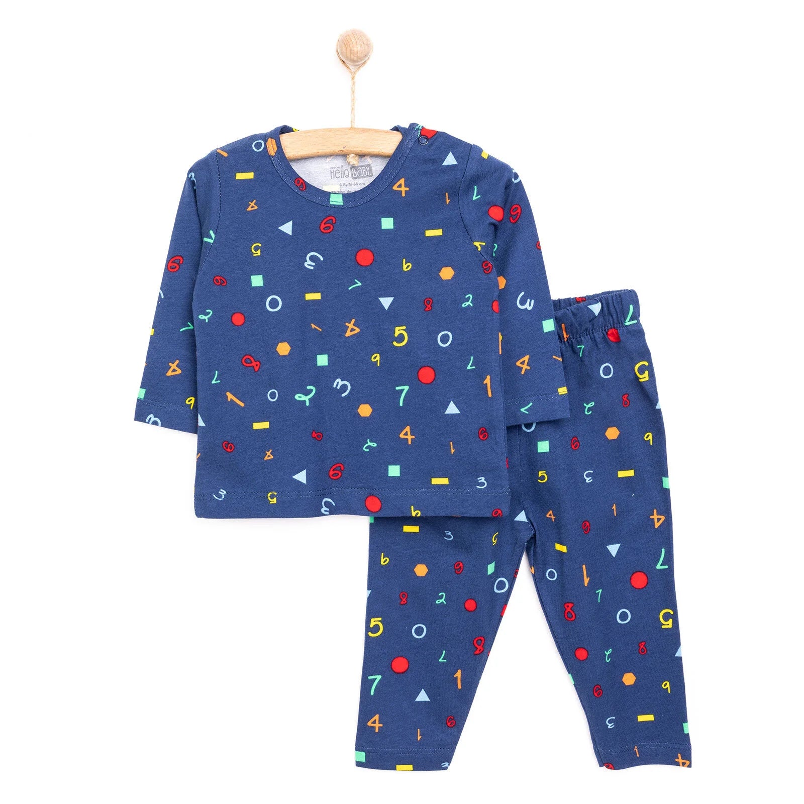 HelloBaby Boy Long Sleeve Pyjamas Set - Navy Blue - ebebek - Black Friday