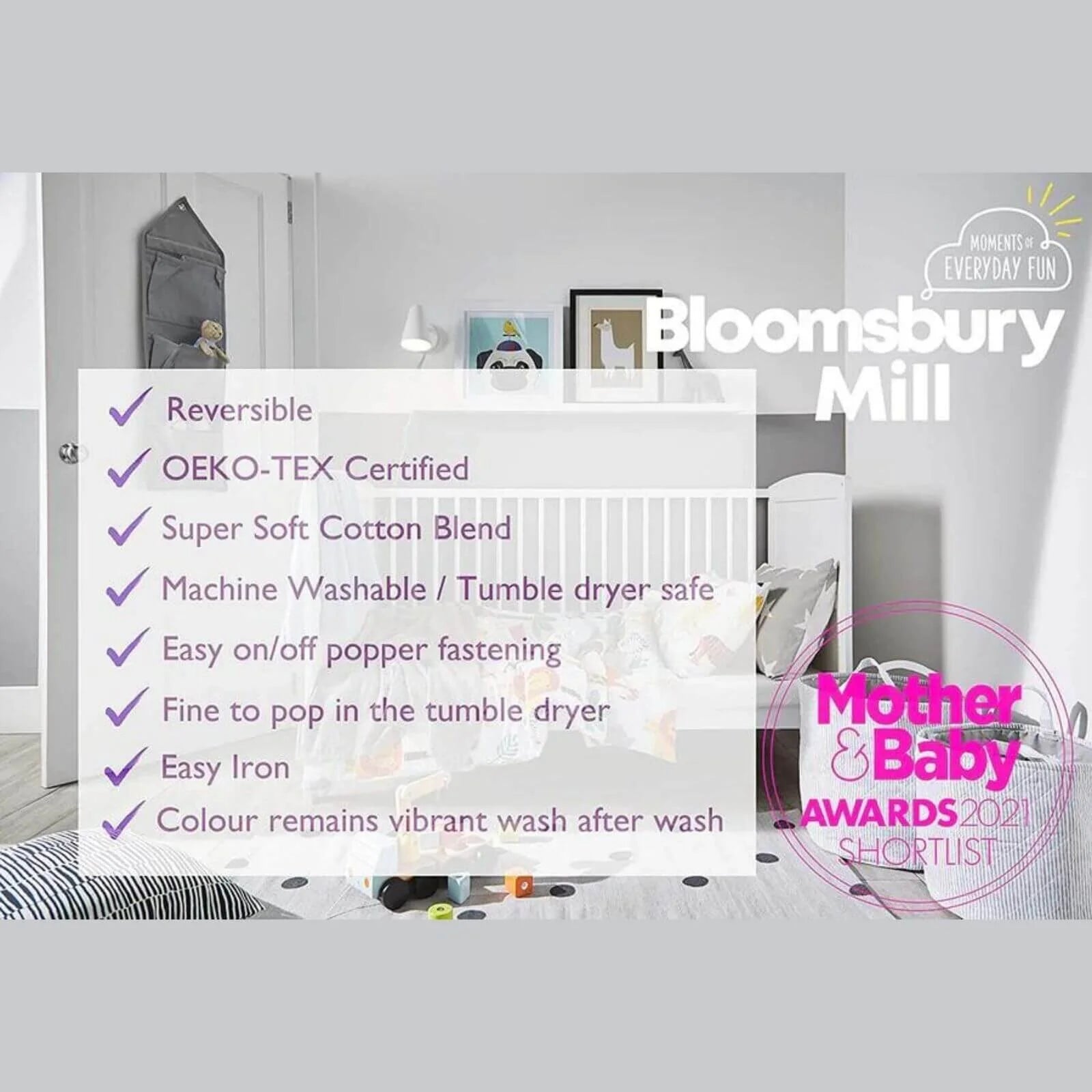 Bloomsbury Mill Single Duvet Set - Magic Unicorn - ebebek - Black Friday