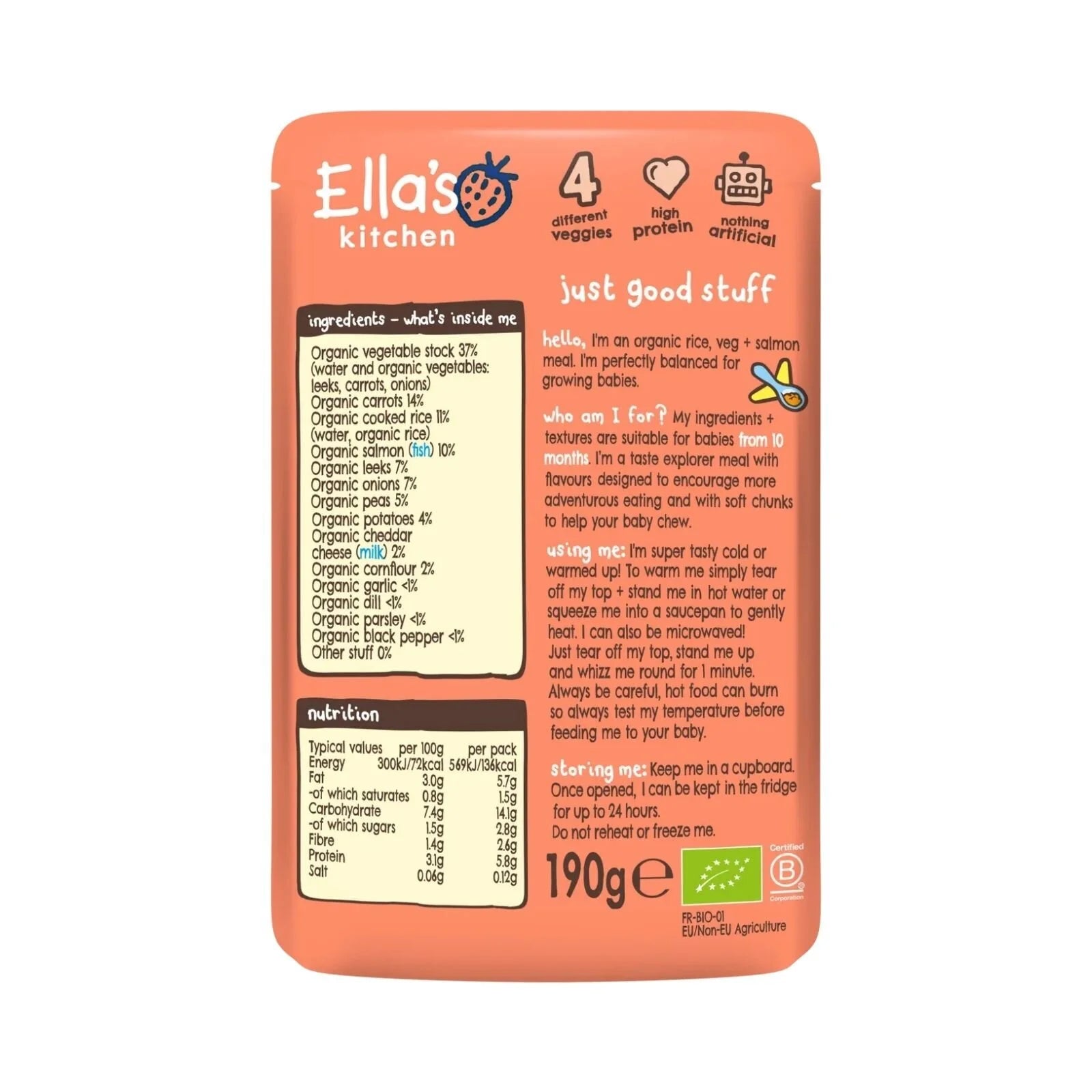 Ella's Kitchen Organic Salmon Risotto with Cheese 10+ months 190g - ebebek - Black Friday