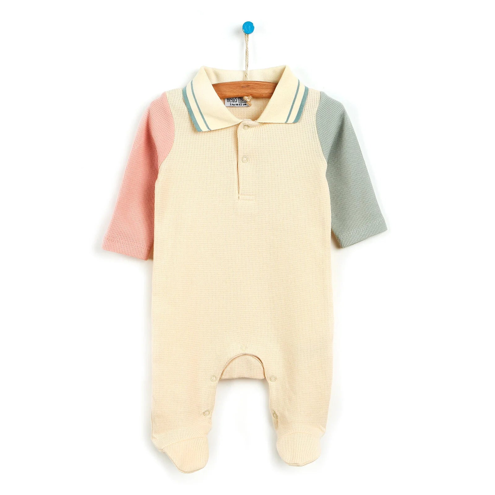 HelloBaby Newborn Polo Collar Romper - Ecru - ebebek - Black Friday