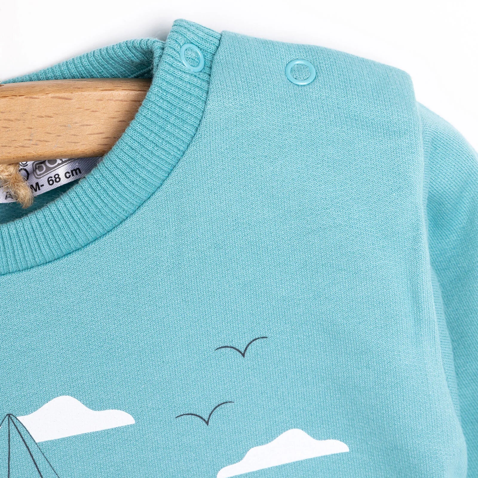 HelloBaby Basic Low Raised Pole Themed Sweatshirt - Turquois - ebebek - Black Friday