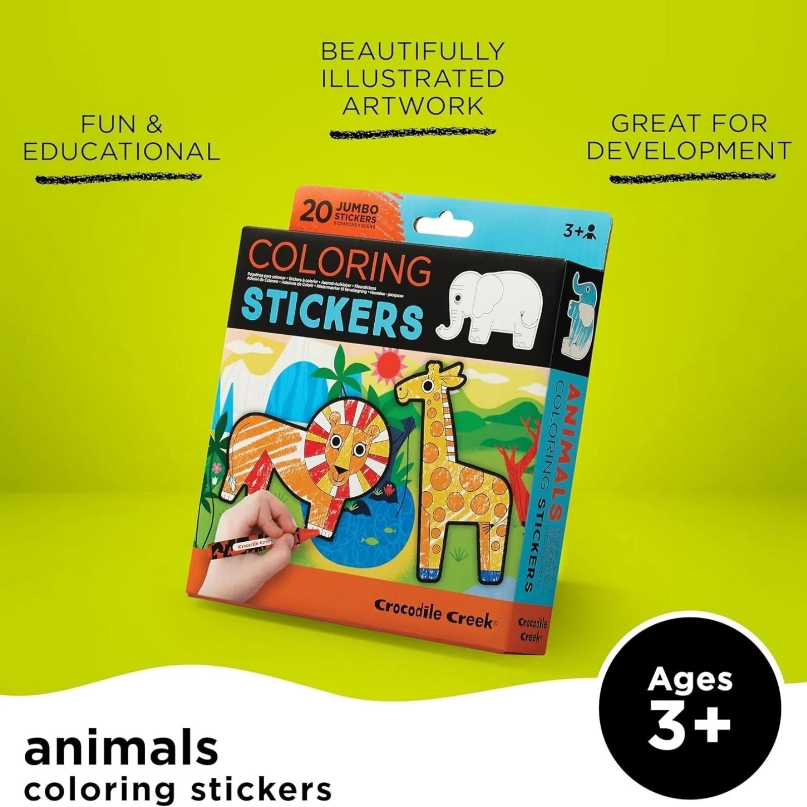 Crocodile Creek Animal Colouring Stickers - ebebek - Black Friday