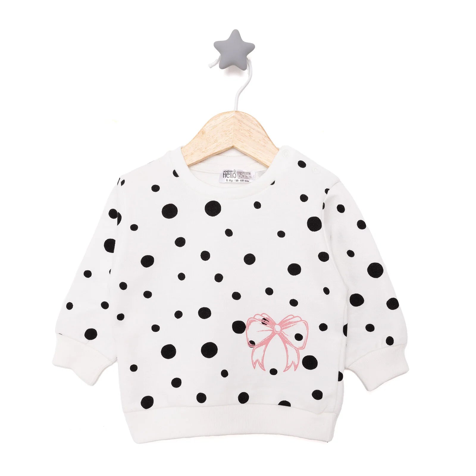 HelloBaby Basic Low Raised Polka - Dot Printed Sweatshirt - Printed - ebebek - Black Friday