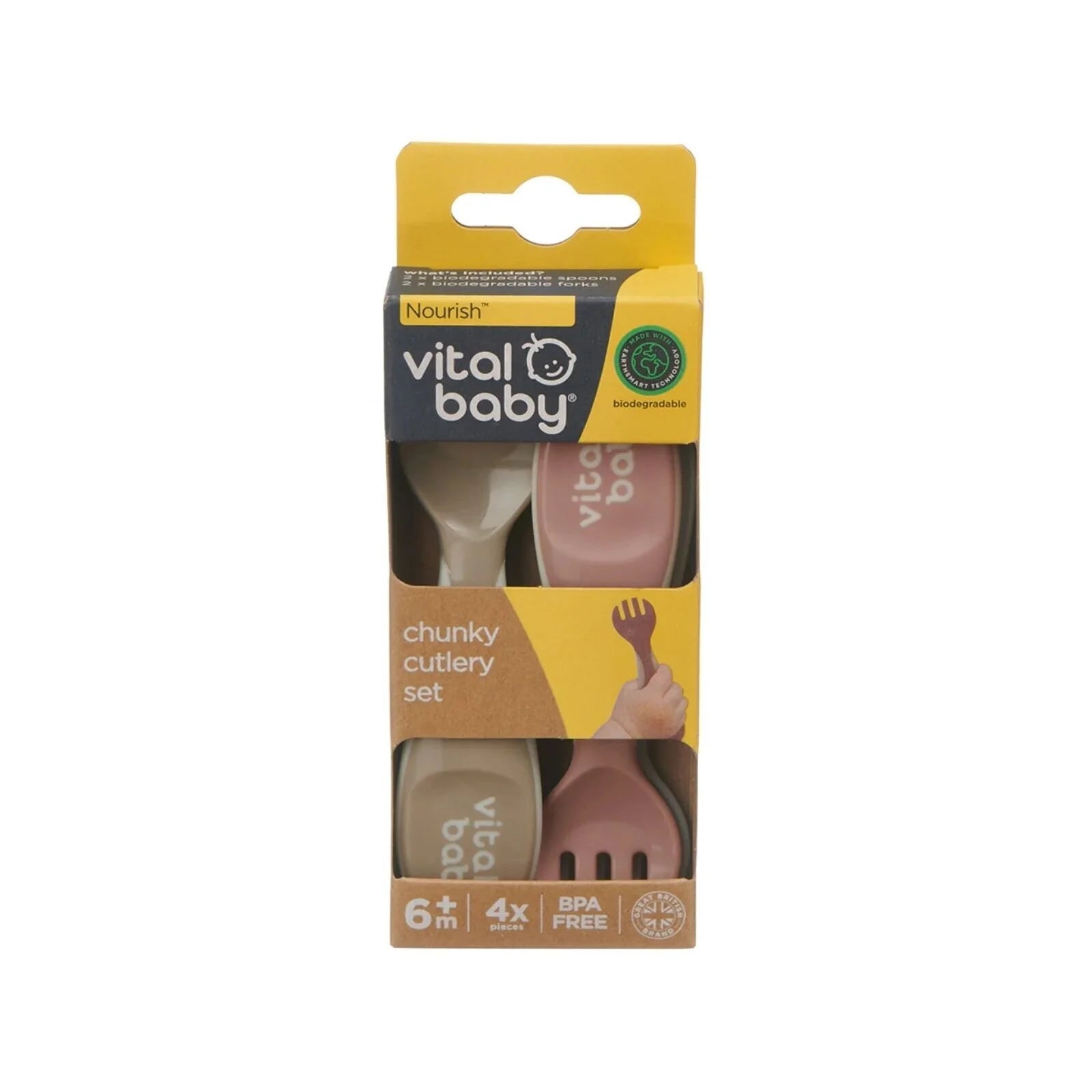 Vital Baby Nourish Chunky Cutlery Natural Pack of 4 - ebebek - Black Friday