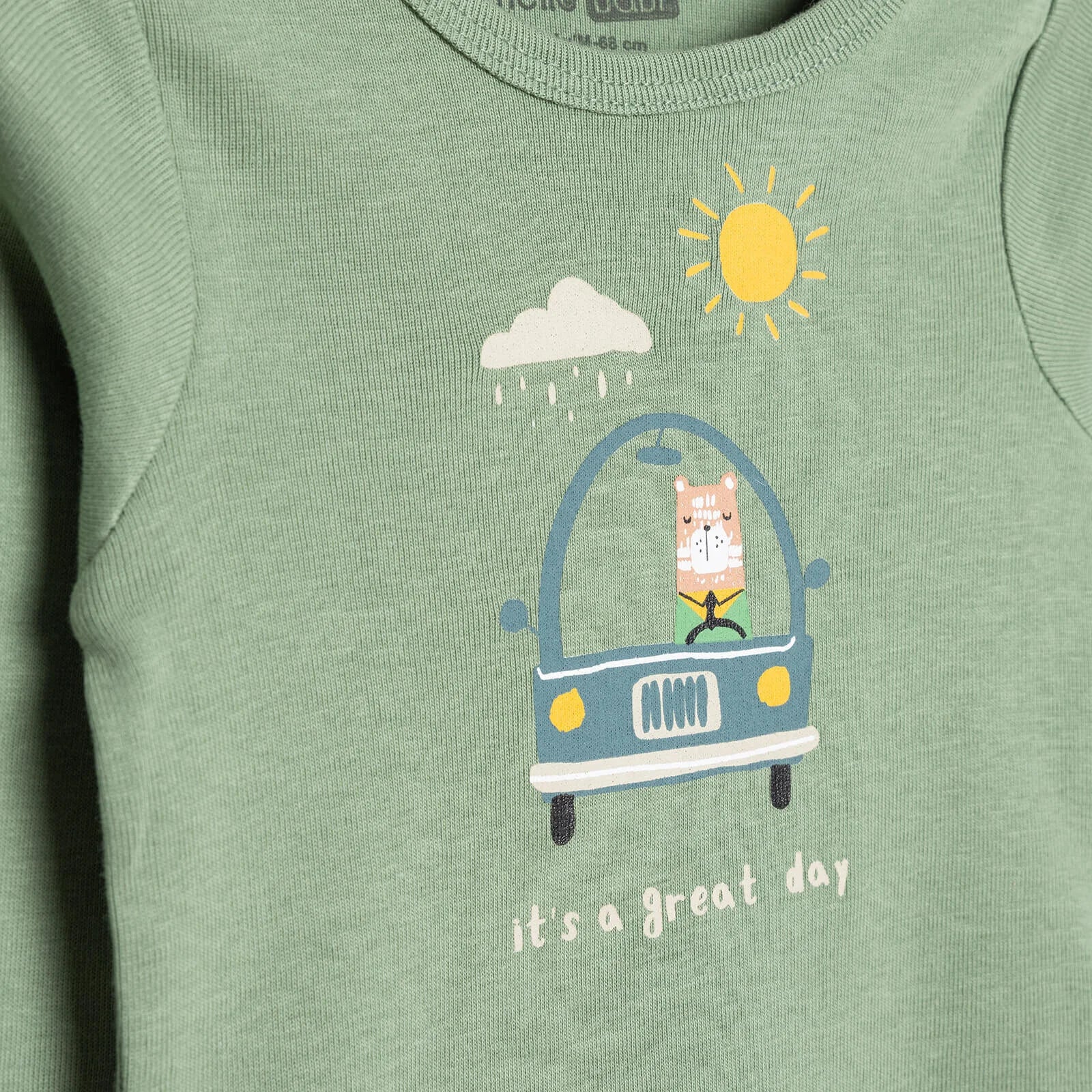 HelloBaby Baby Boy Long Sleeve Bodysuit - Dark Green - ebebek - Black Friday