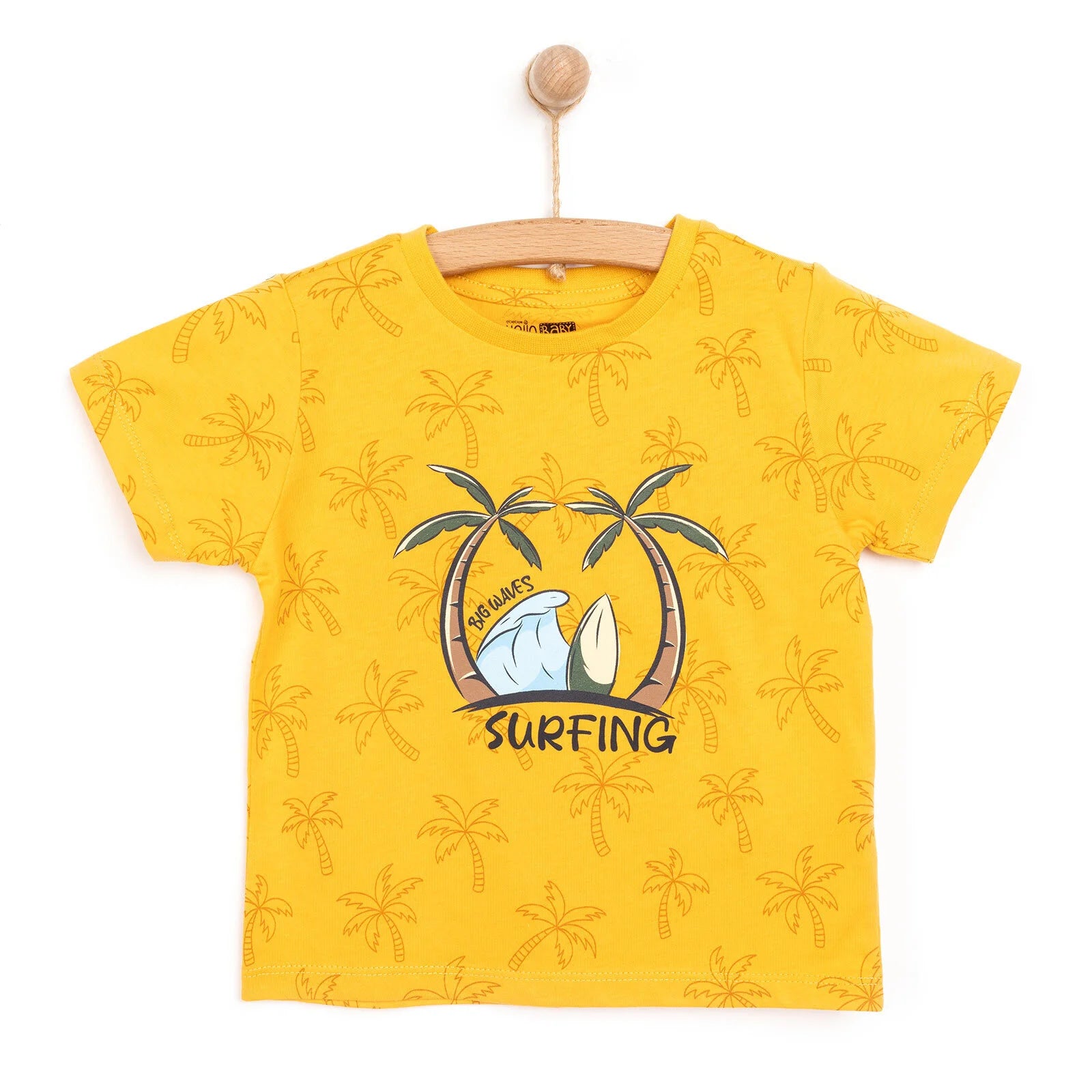 HelloBaby Basic Boy Surfing Printed T-shirt - Yellow - ebebek - Black Friday