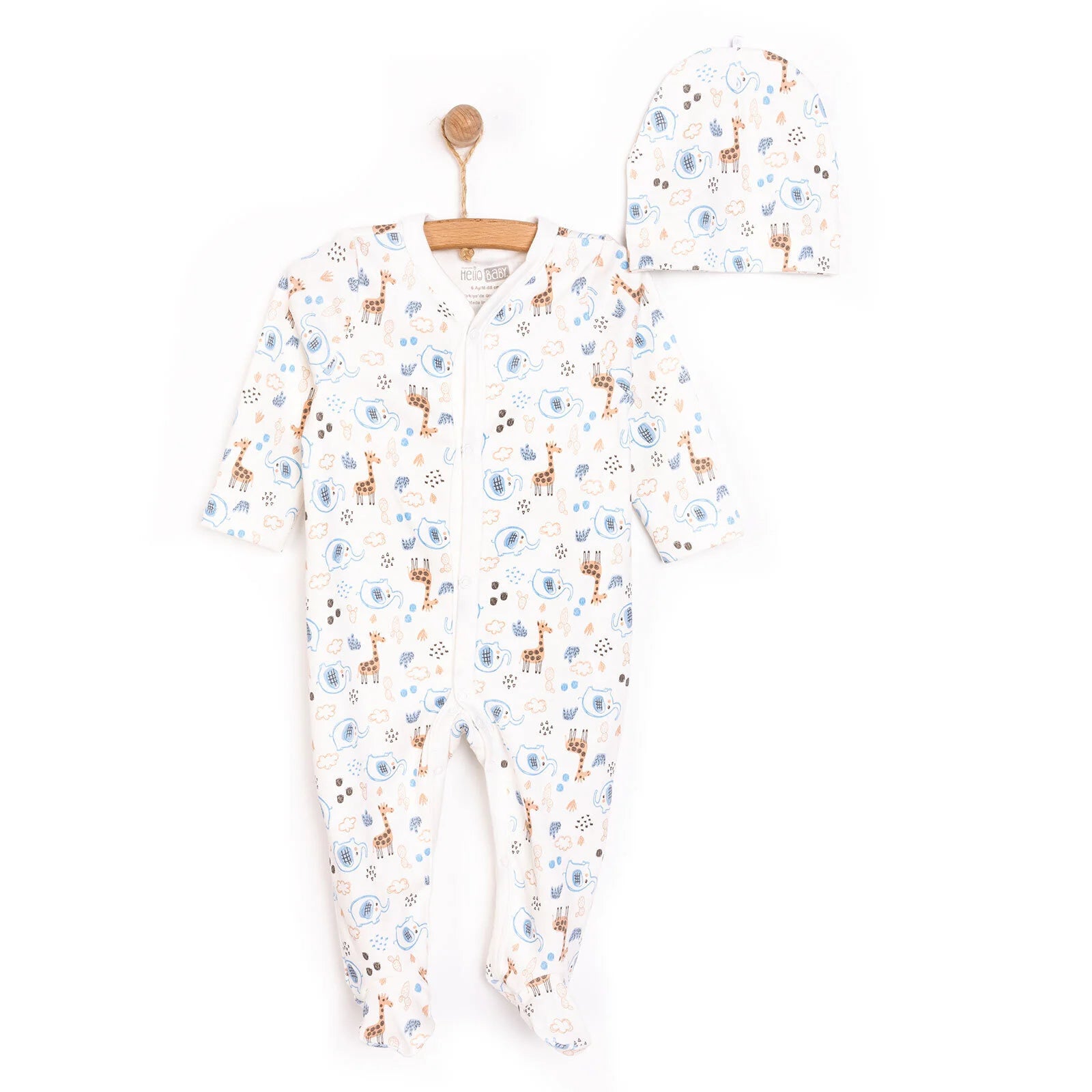 HelloBaby Boy Jumpsuit - Hat - Ecru - ebebek - Black Friday