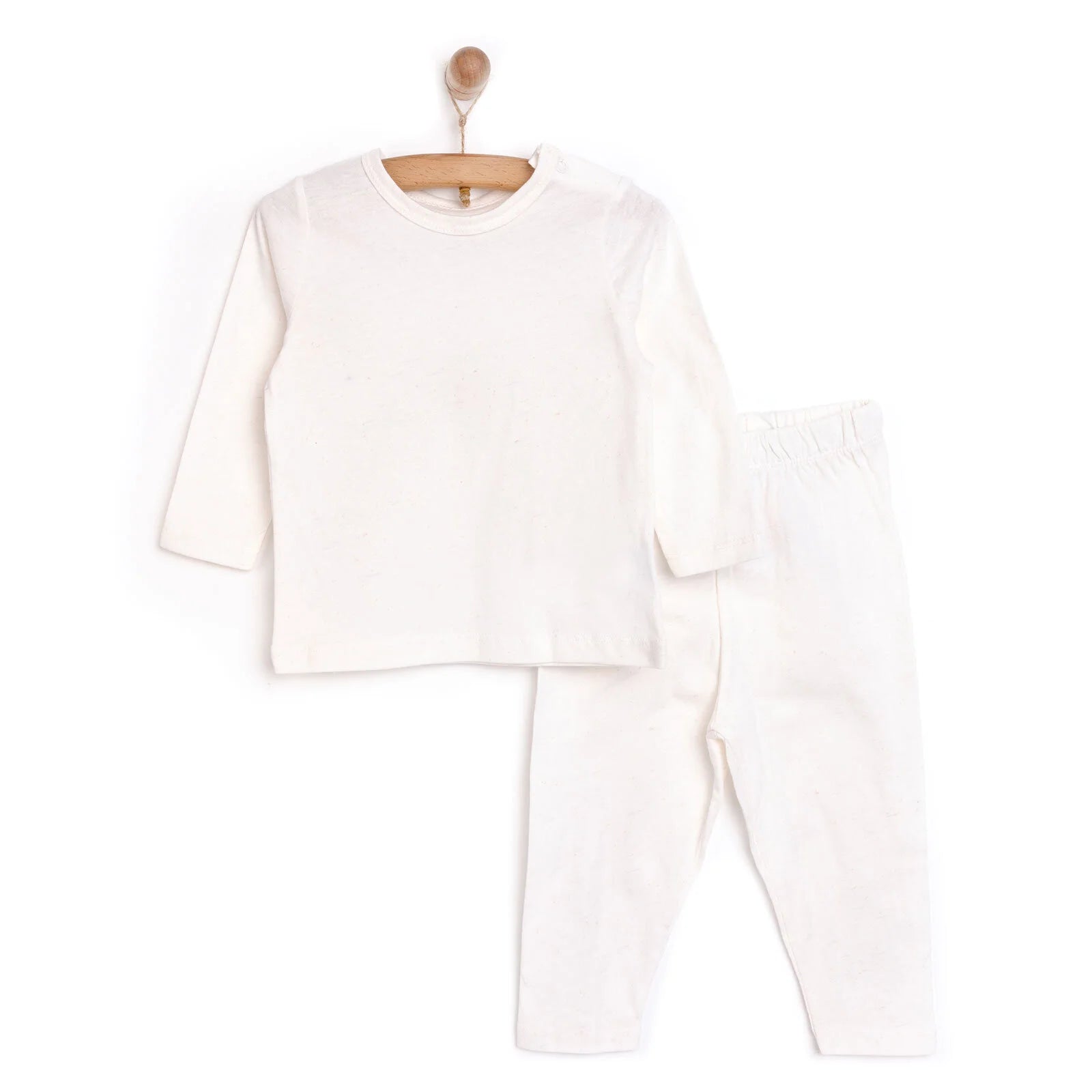 HelloBaby Unisex Long Sleeve Pyjamas Set - Ecru - ebebek - Black Friday