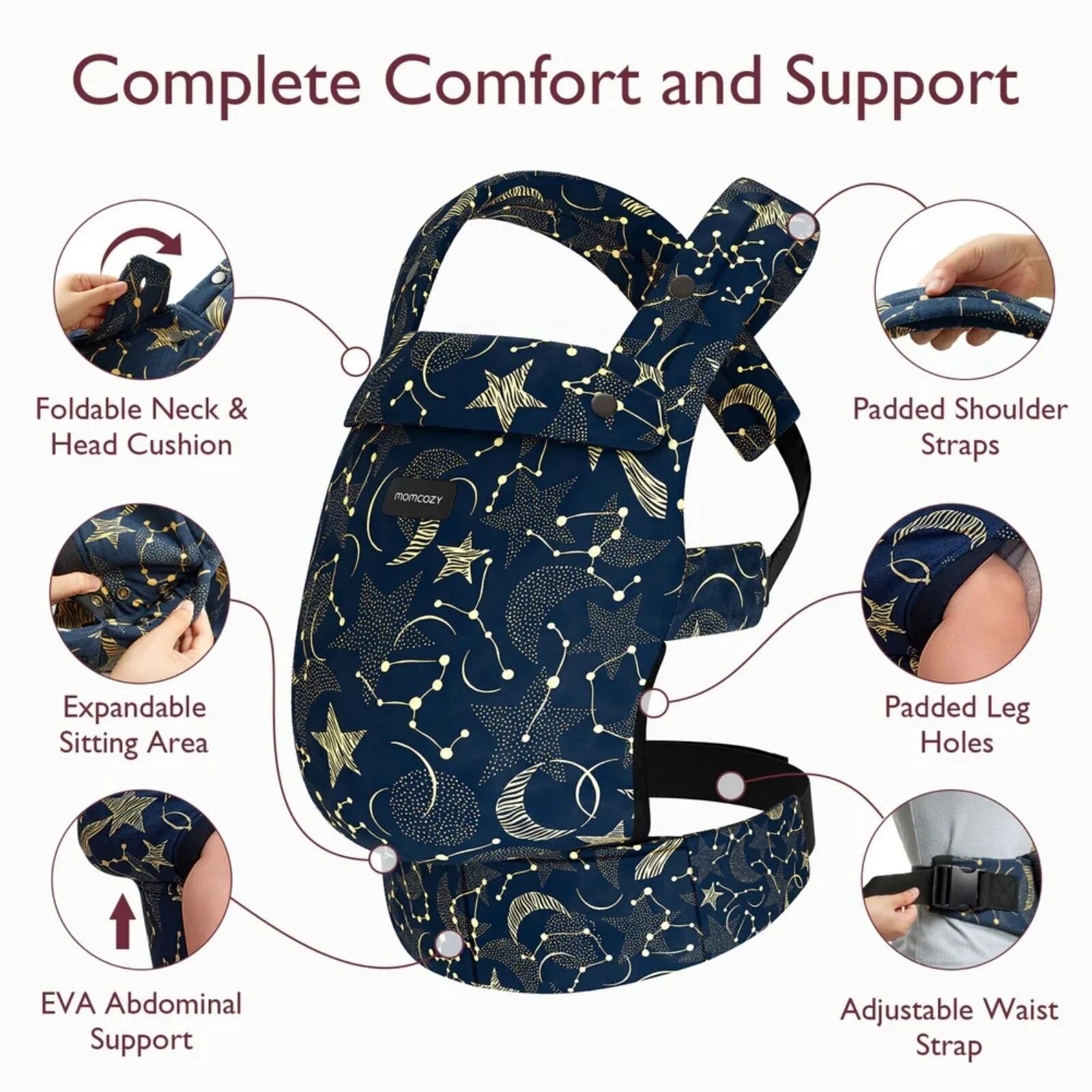 Momcozy Baby Carrier Newborn to Toddler Cotton - Starry Night - ebebek - Black Friday