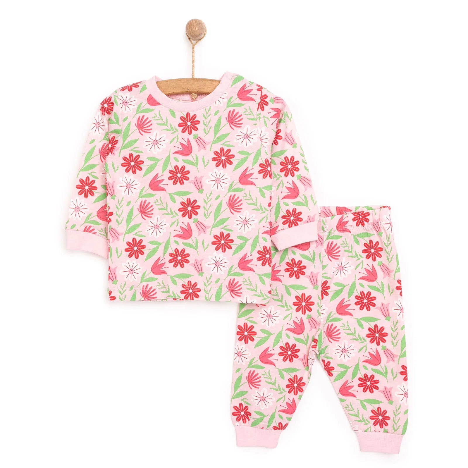HelloBaby Girl Long Sleeve Pyjamas Set - Pink - ebebek - Black Friday