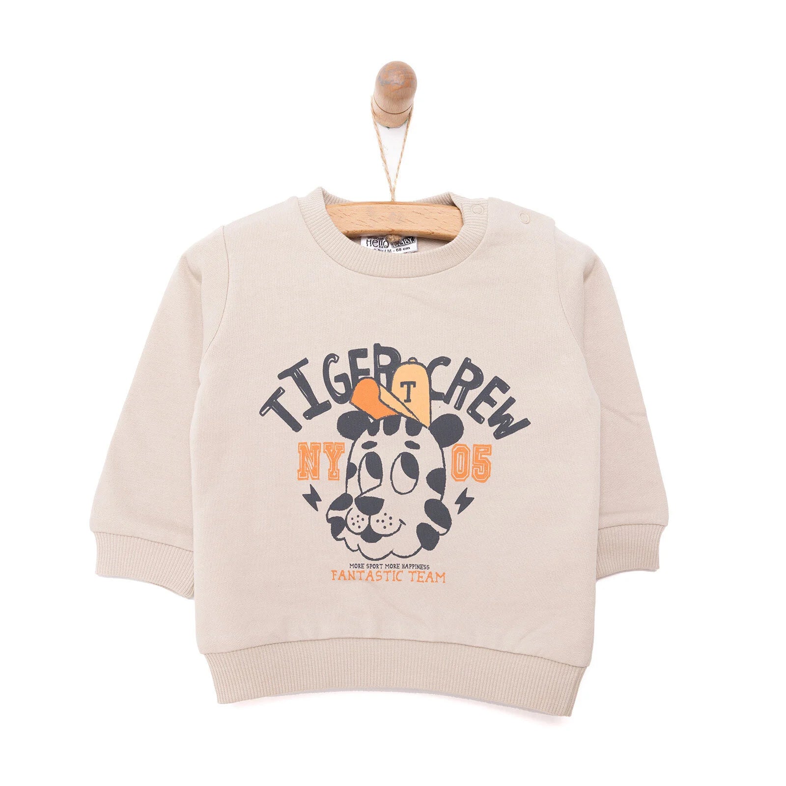 HelloBaby Basic Low Raised Tiger Crew Printed Sweatshirt - ebebek - Black Friday