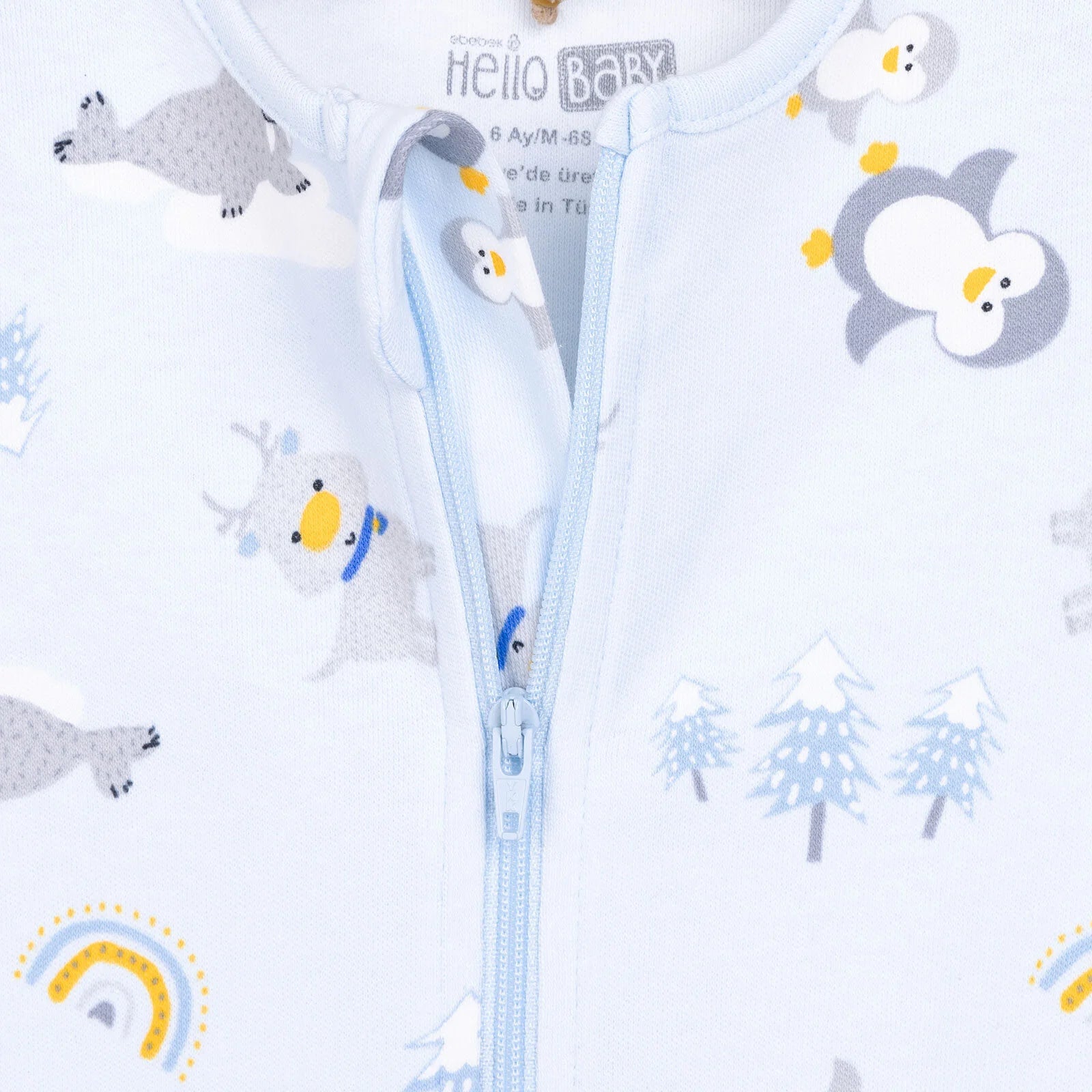 HelloBaby Newborn Baby Boy Footed Jumpsuit - Light Blue - ebebek - Black Friday