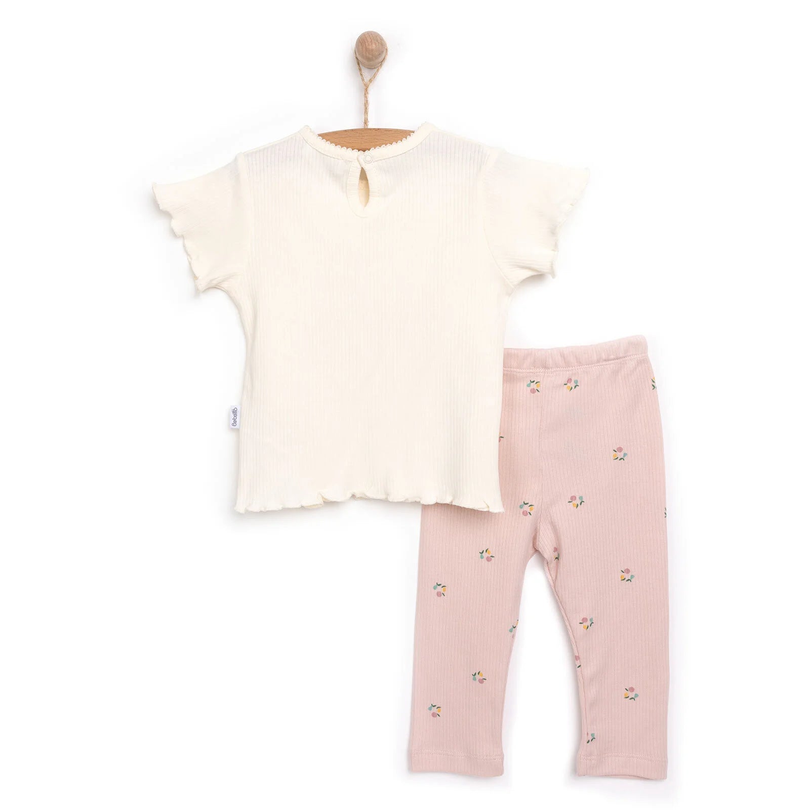 Bebetto Pink Pear Girl Tshirt - Leggings - Ecru - ebebek - Black Friday