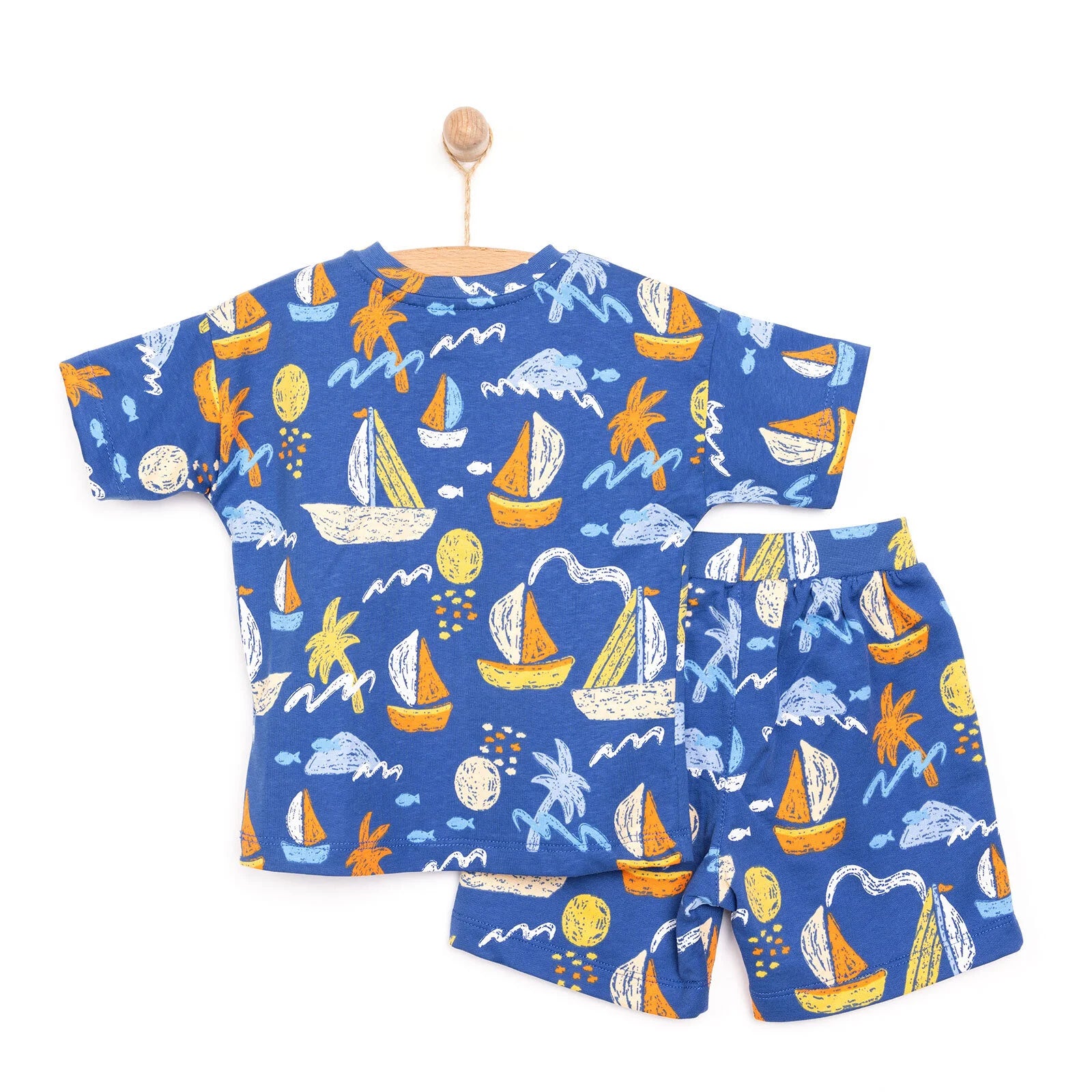 HelloBaby Little Sailor Boy Tshirt - Short - Indigo - ebebek - Black Friday