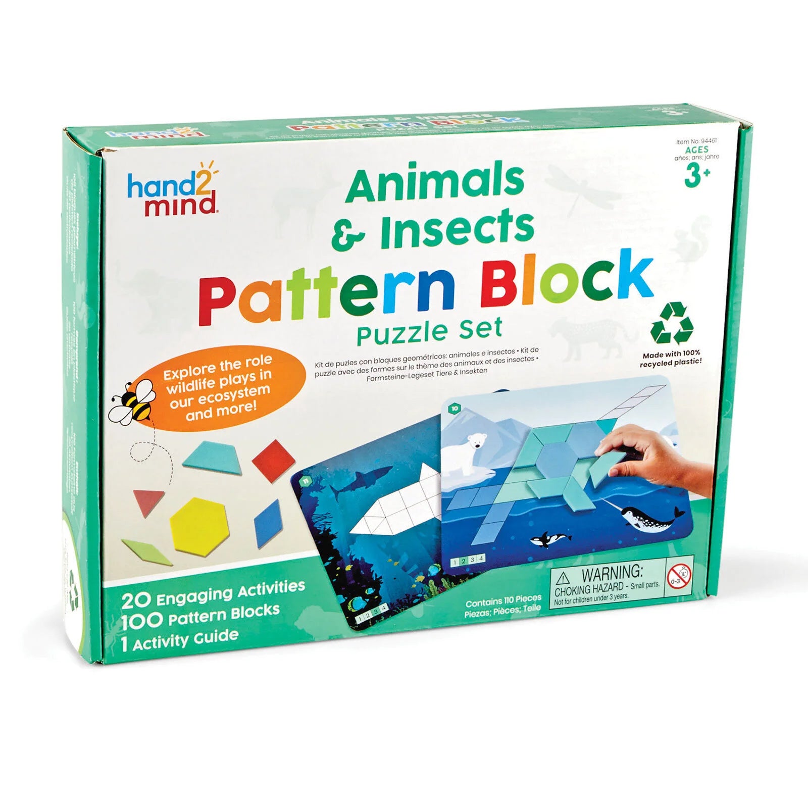 hand2mind Animals & Insects Pattern Block Puzzle Set - ebebek - Black Friday