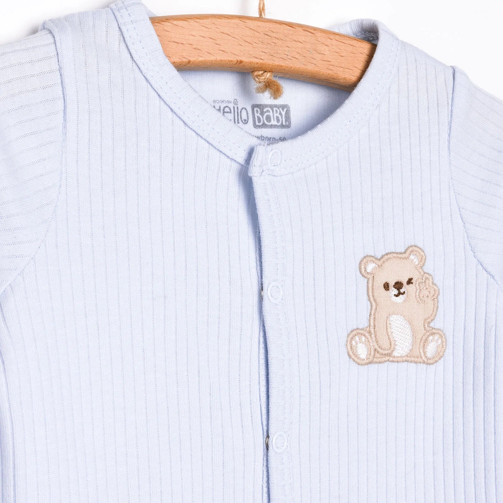 HelloBaby Newborn Boy Footed Jumpsuit - Light Blue - ebebek - Black Friday