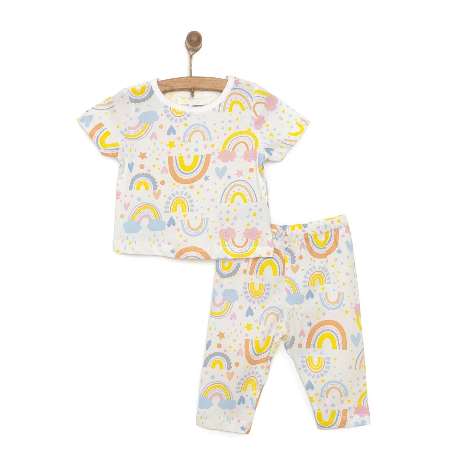 HelloBaby Baby Girl Short Sleeve Pyjamas Set - White - ebebek - Black Friday