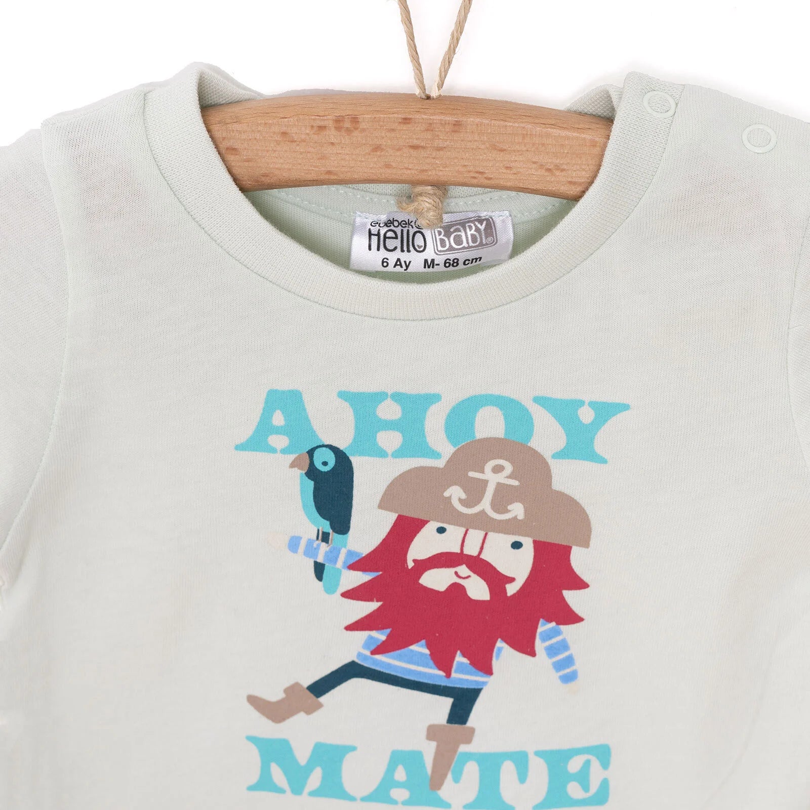 HelloBaby Basic Pirate Printed Tshirt - Green - ebebek - Black Friday