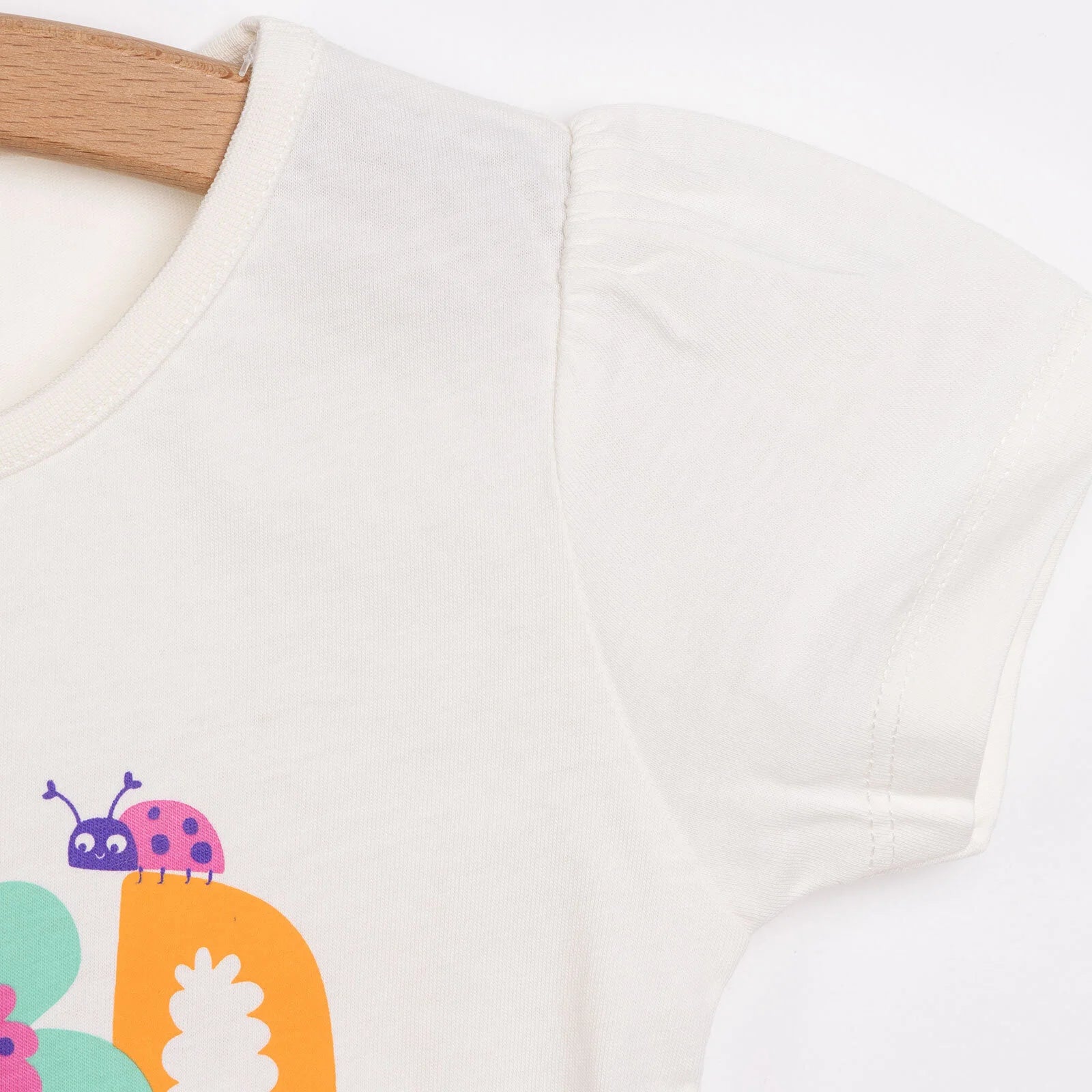 HelloBaby Basic Girl Text Patterned T-shirt - Ecru - ebebek - Black Friday