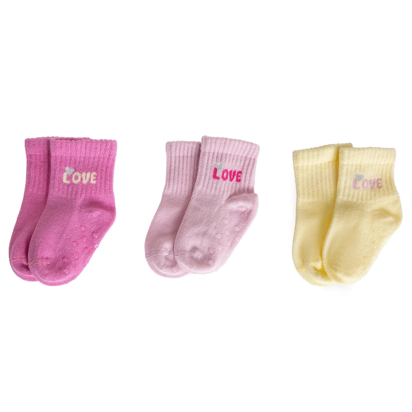 HelloBaby Baby Girl Non - Slip Pack of 3 Socks - Pink - ebebek - Black Friday