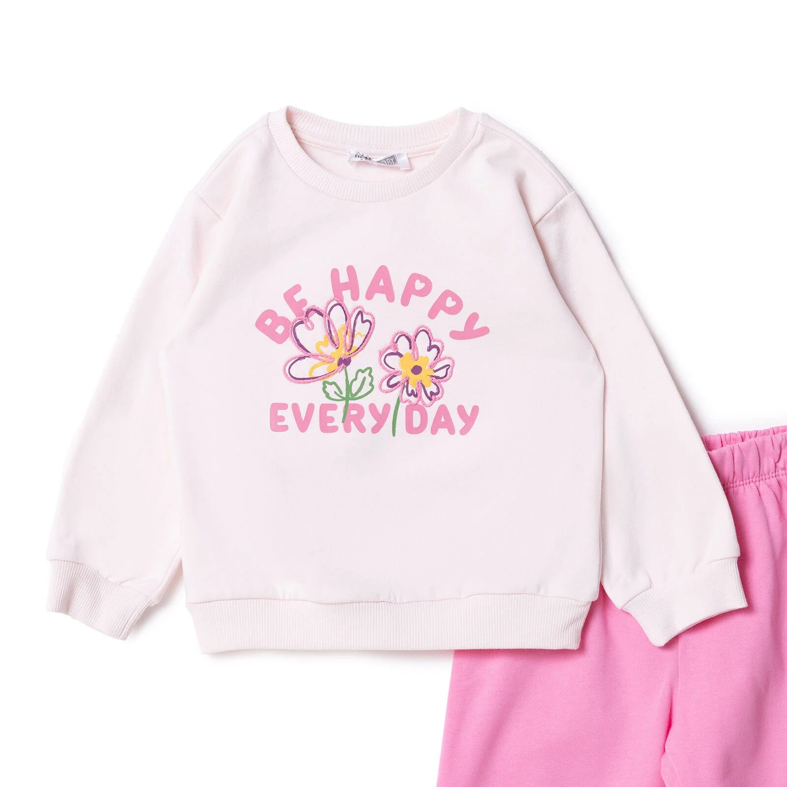HelloBaby Motto Girl Jogging Set - Light Pink - ebebek - Black Friday