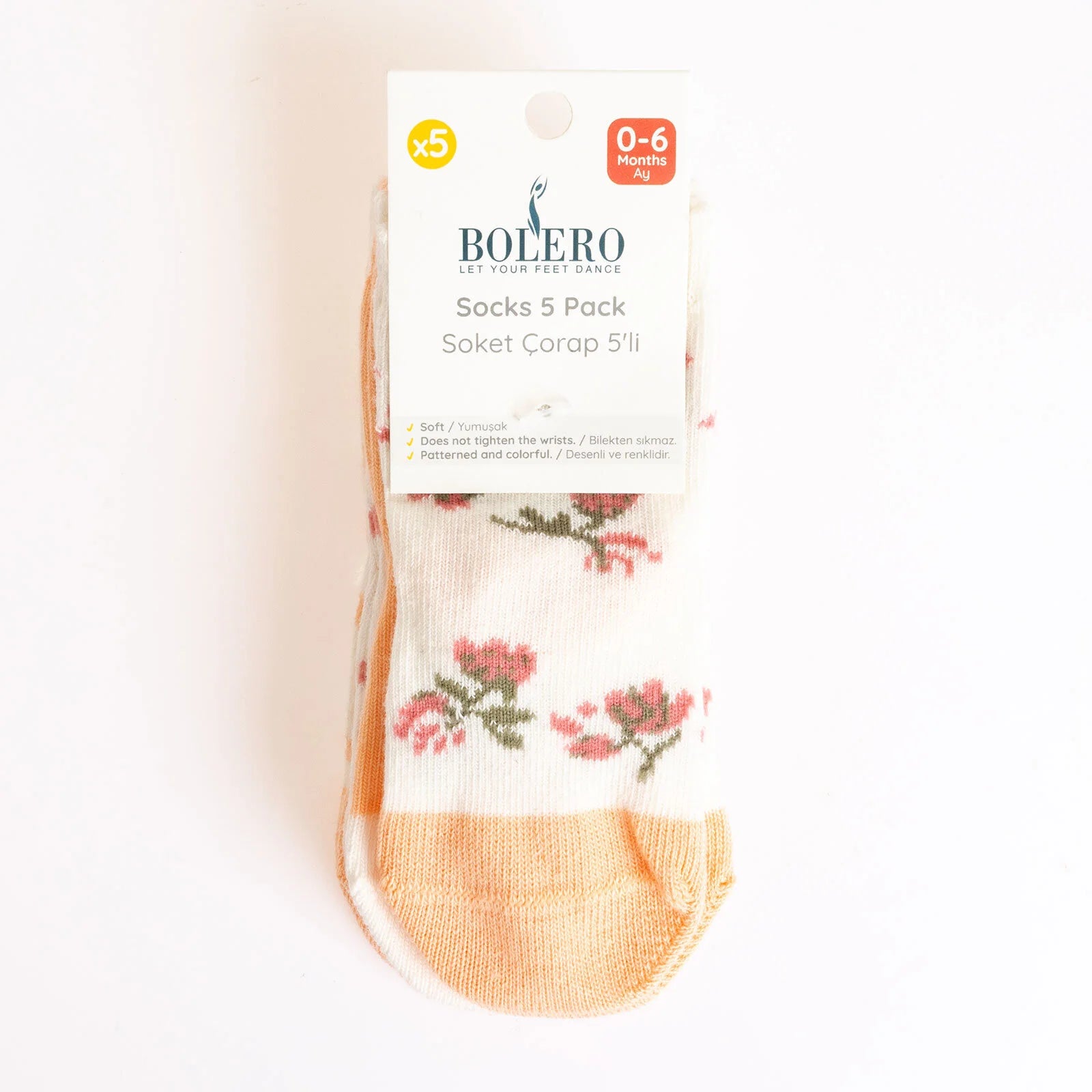 Be Cool Baby Girl Pack of 5 Socks - Salmon - ebebek - Black Friday