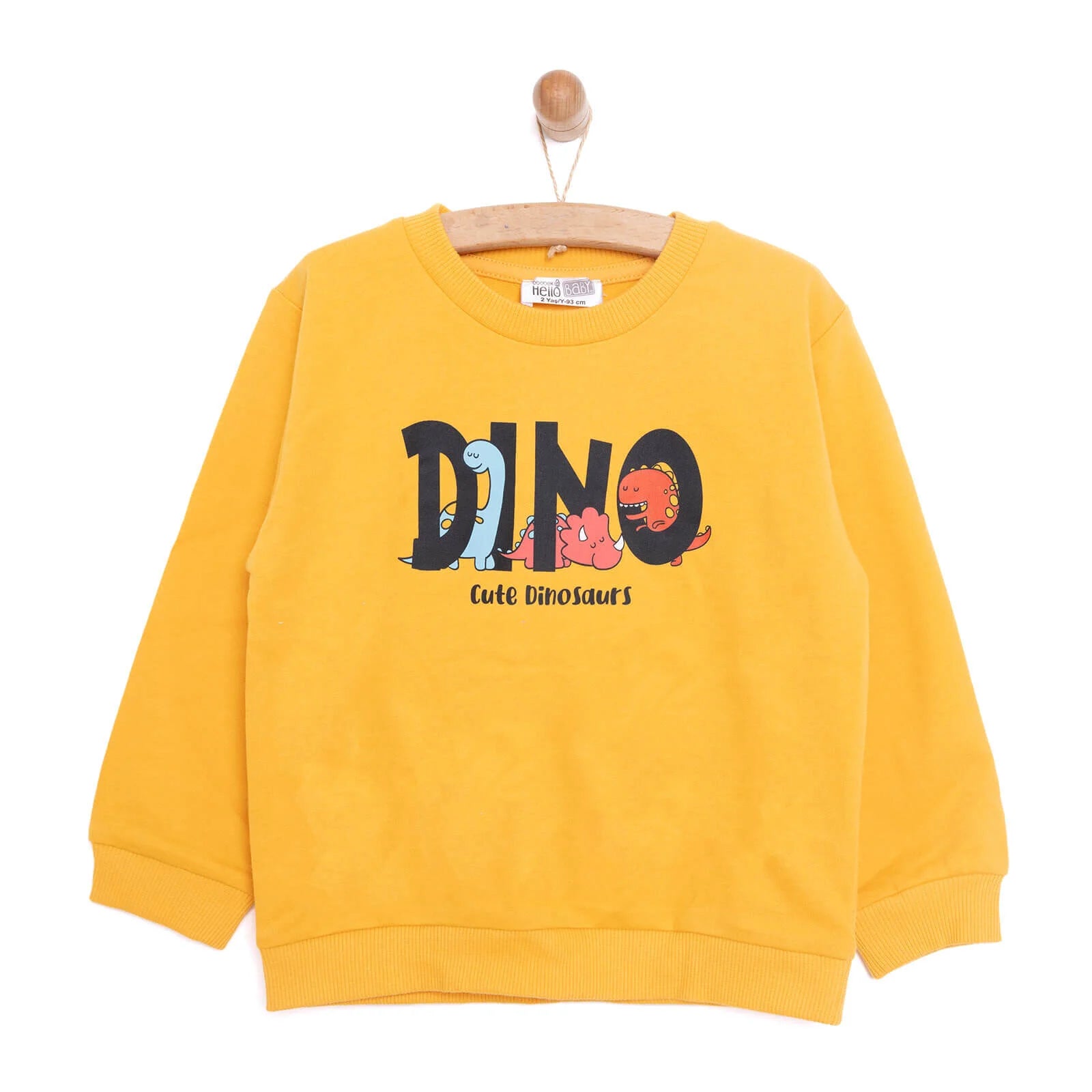 HelloBaby Baby Boy Dino Patterned Sweatshirt - Mustard - ebebek - Black Friday