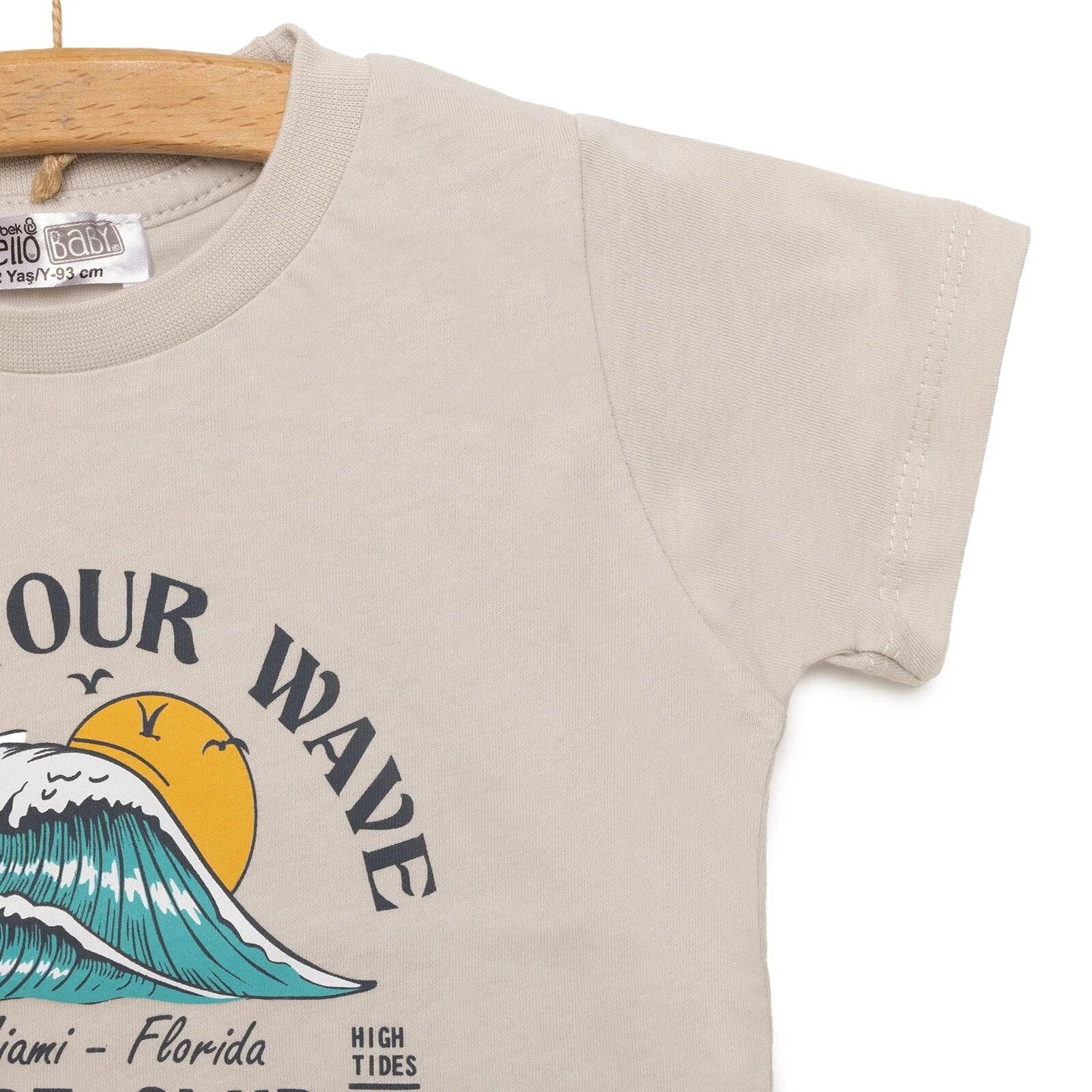 HelloBaby Basic Wave Printed Tshirt - Grey - ebebek - Black Friday