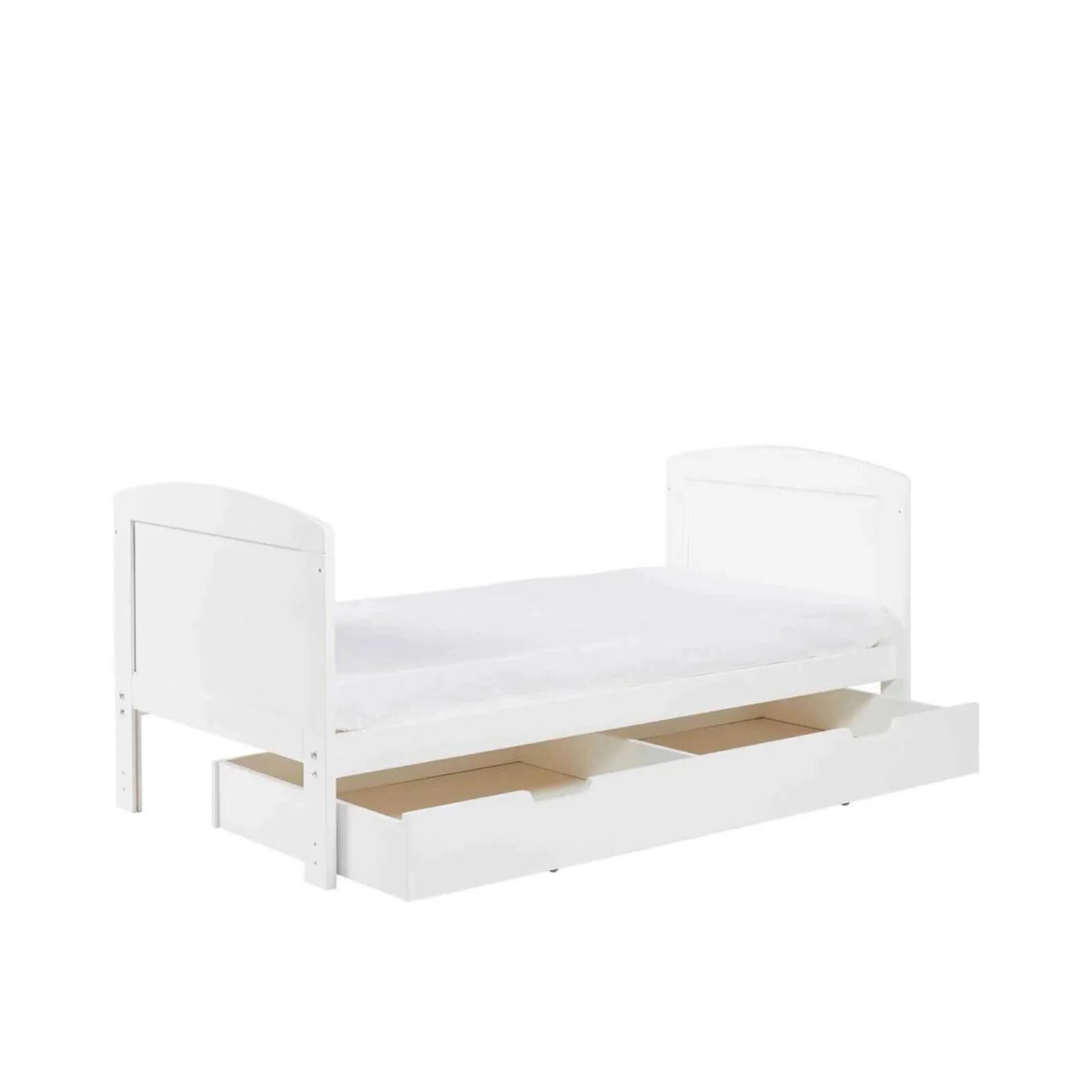 Ickle Bubba Coleby Scandi Cot Bed with Under Drawer Scandi White - Premium Sprung Mattress - ebebek - Black Friday