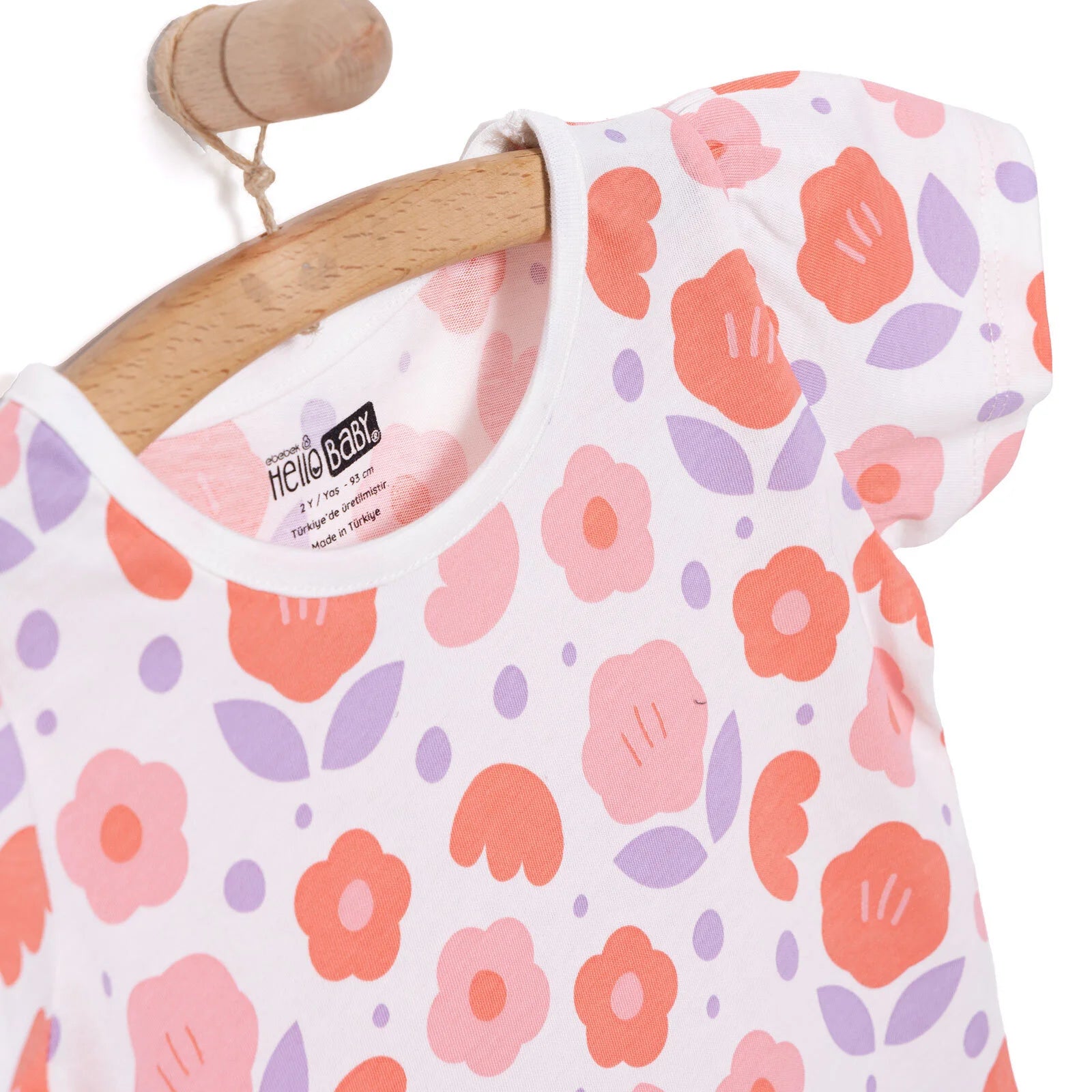 HelloBaby Basic Girl Flower Patterned Tshirt - Ecru - ebebek - Black Friday