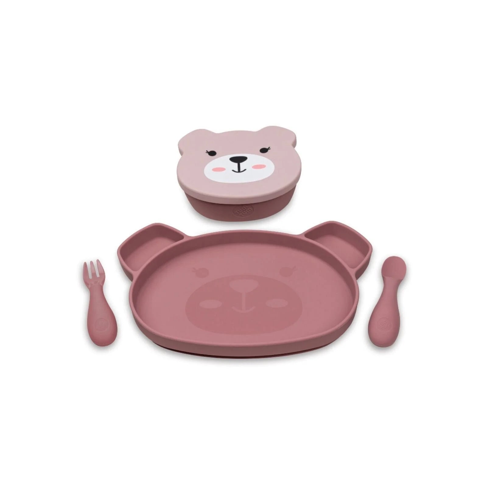 TUM TUM Silicone Weaning Bowl & Spoon Set Betsy Bear - Pink - ebebek - Black Friday