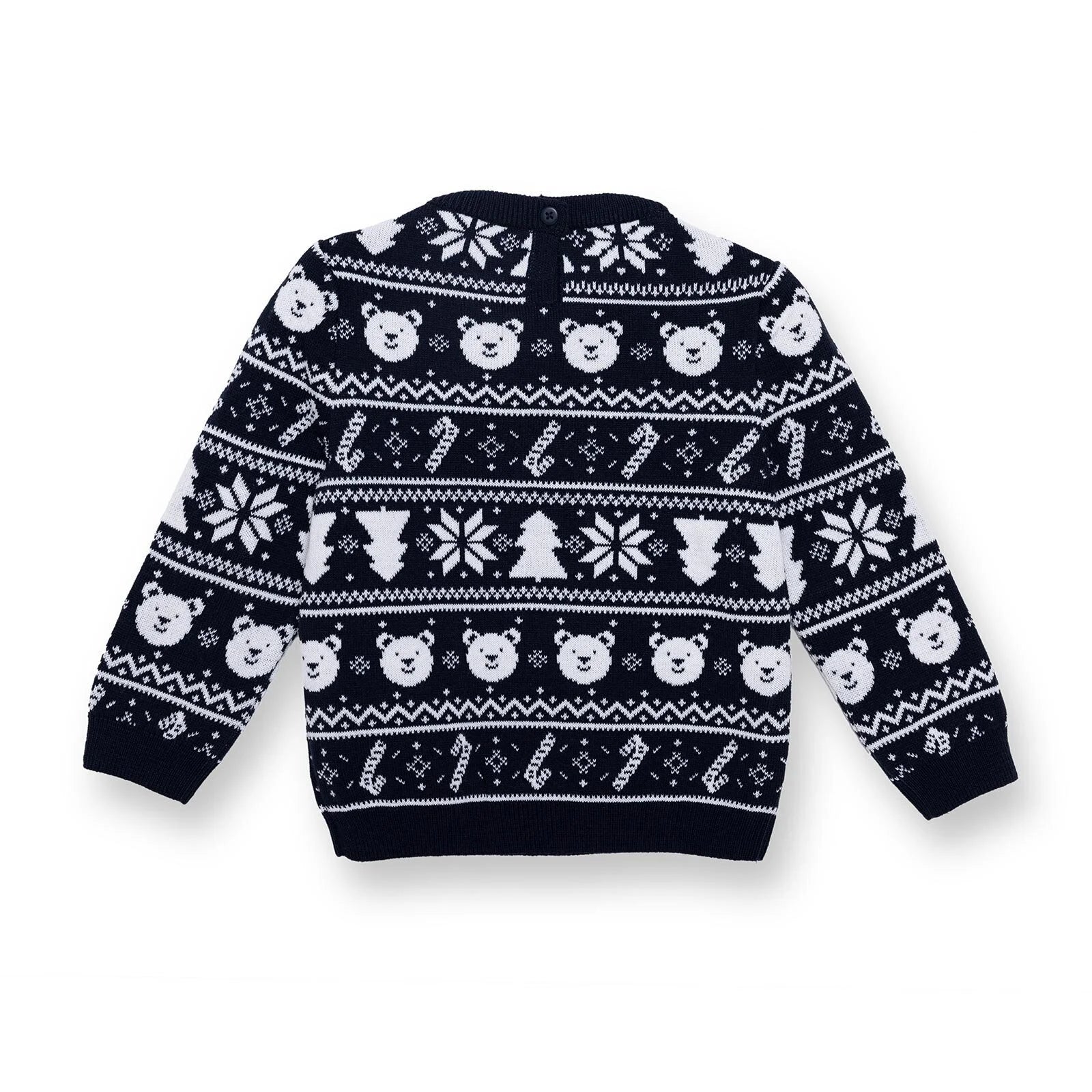 HelloBaby Christmas Baby Boy Snow Party Sweatshirt - Navy Blue - ebebek - Black Friday