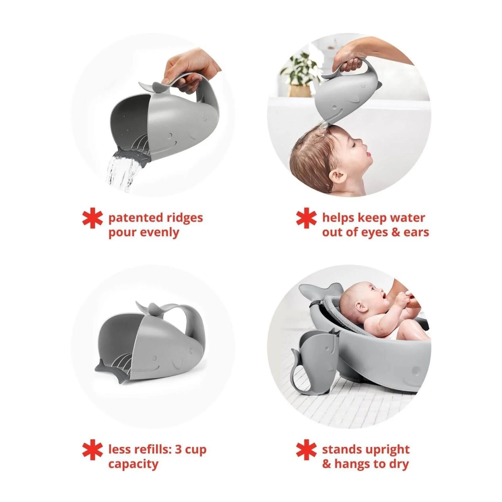 Skip Hop Moby Waterfall Bath Rinser Grey - ebebek - Black Friday