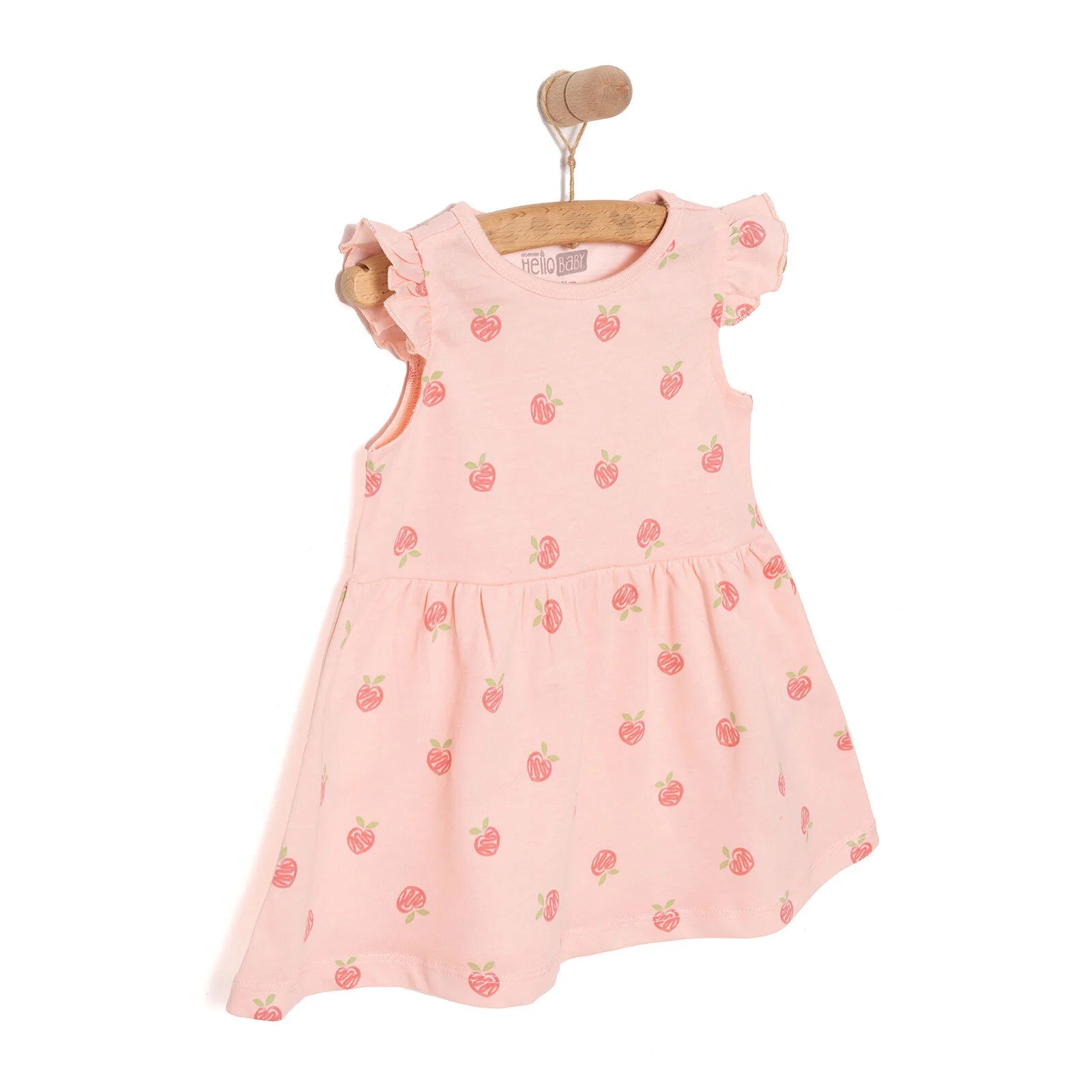 HelloBaby Basic Girl Peach Patterbed PriNnted Dress - Light Pink - ebebek - Black Friday