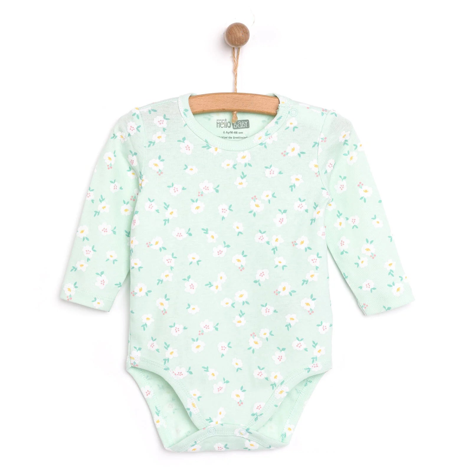 HelloBaby Girl Long Sleeve Bodysuit - Green - ebebek - Black Friday