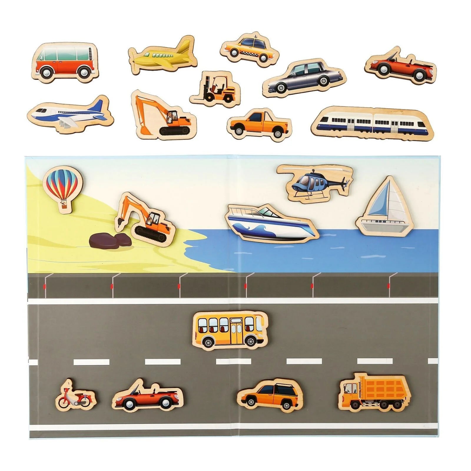 Rossie Wooden Magnetic Vehicle Playset - ebebek - Black Friday