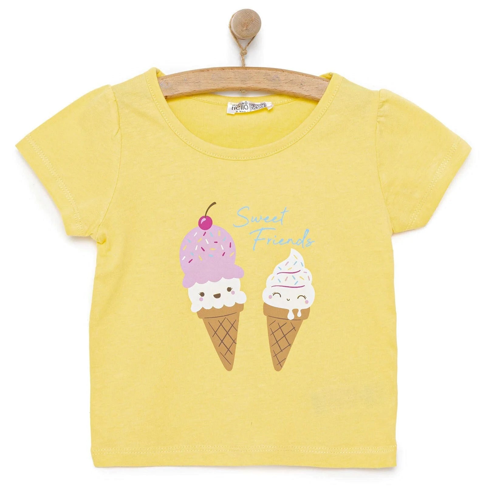 HelloBaby Basic Ice Cream Printed Tshirt - Yellow - ebebek - Black Friday