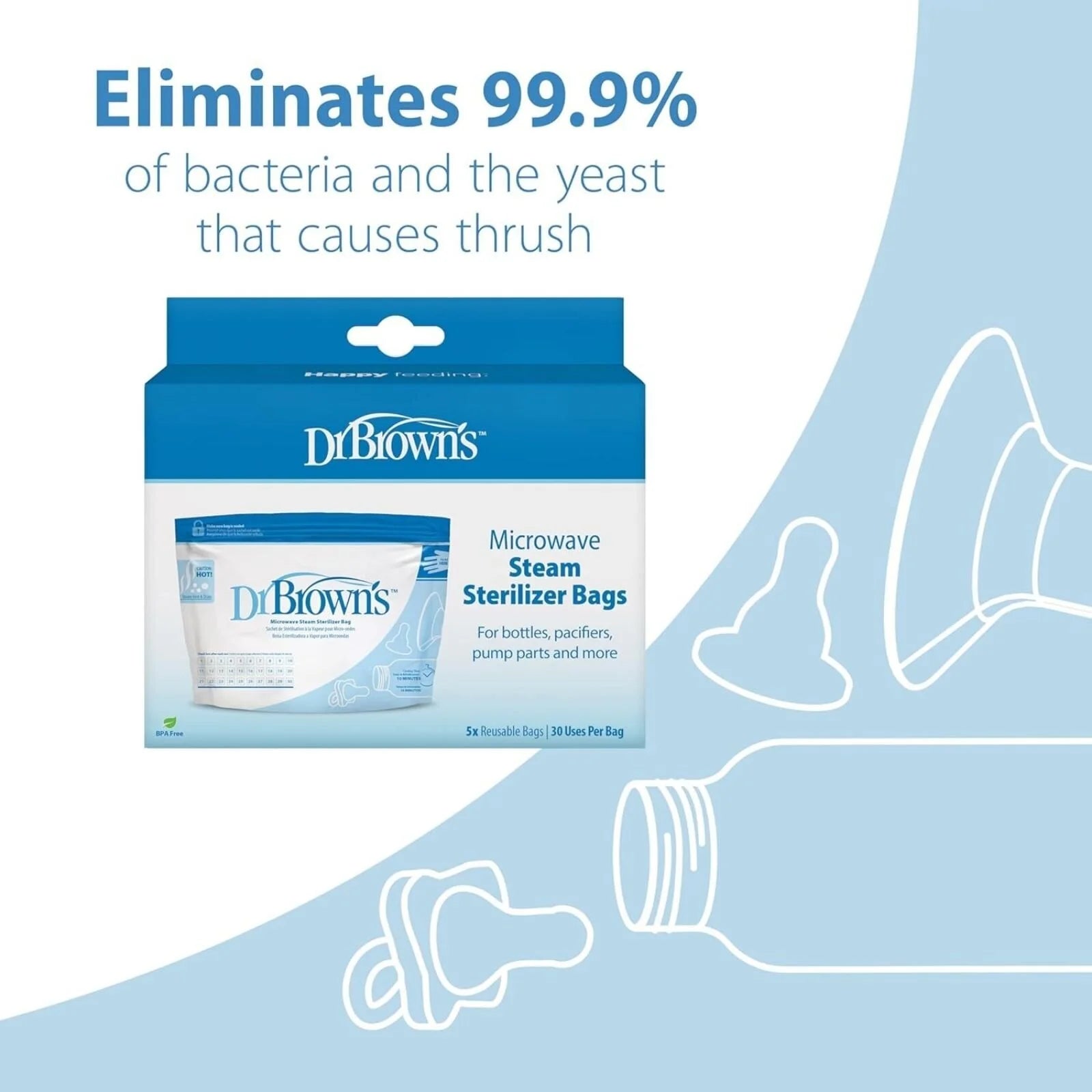 Dr. Brown's Microwave Steam Steriliser Bags 5 pcs - ebebek - Black Friday